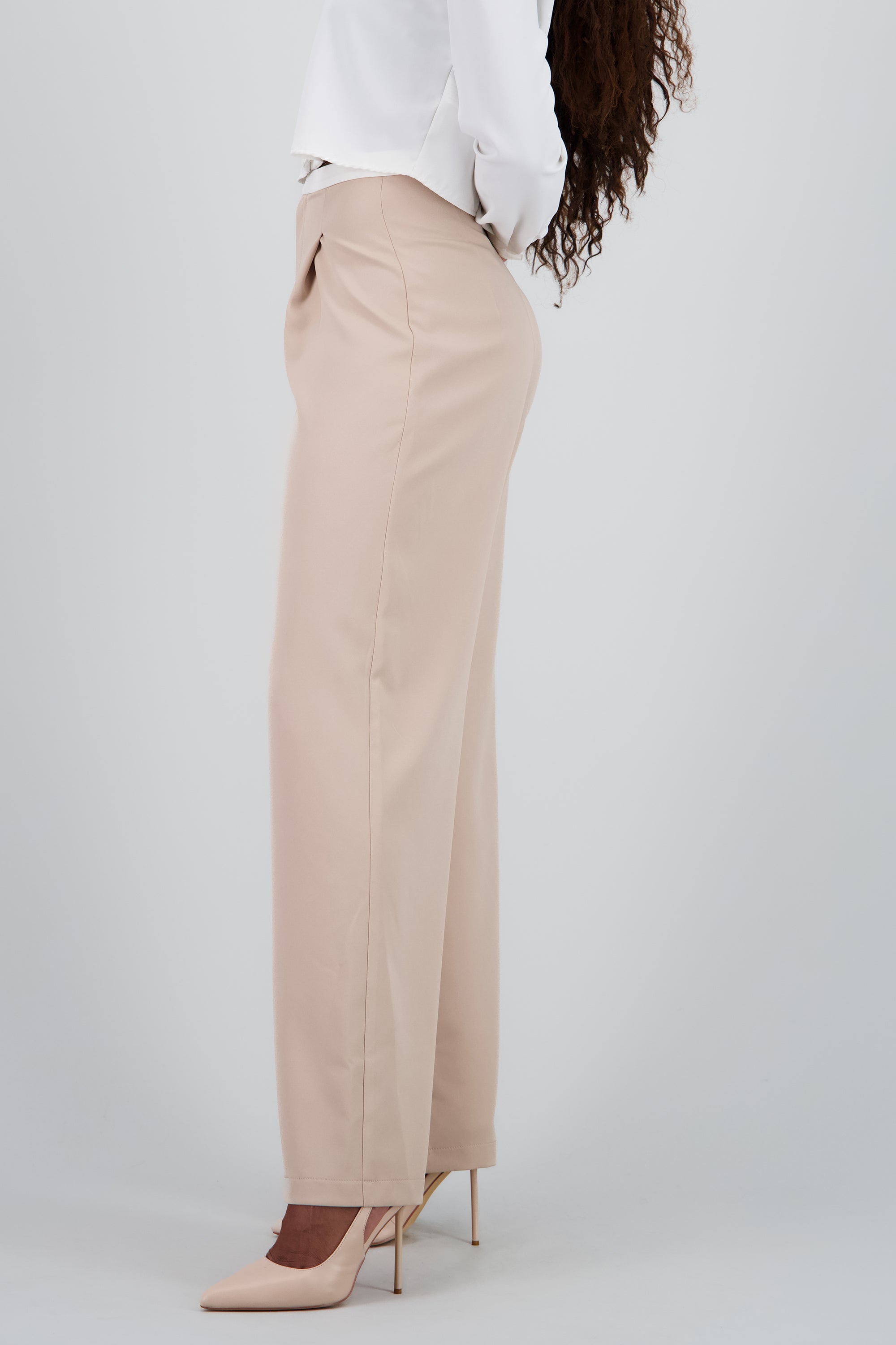 Pantalon sencillo con pretina contraste KHAKI COMBO