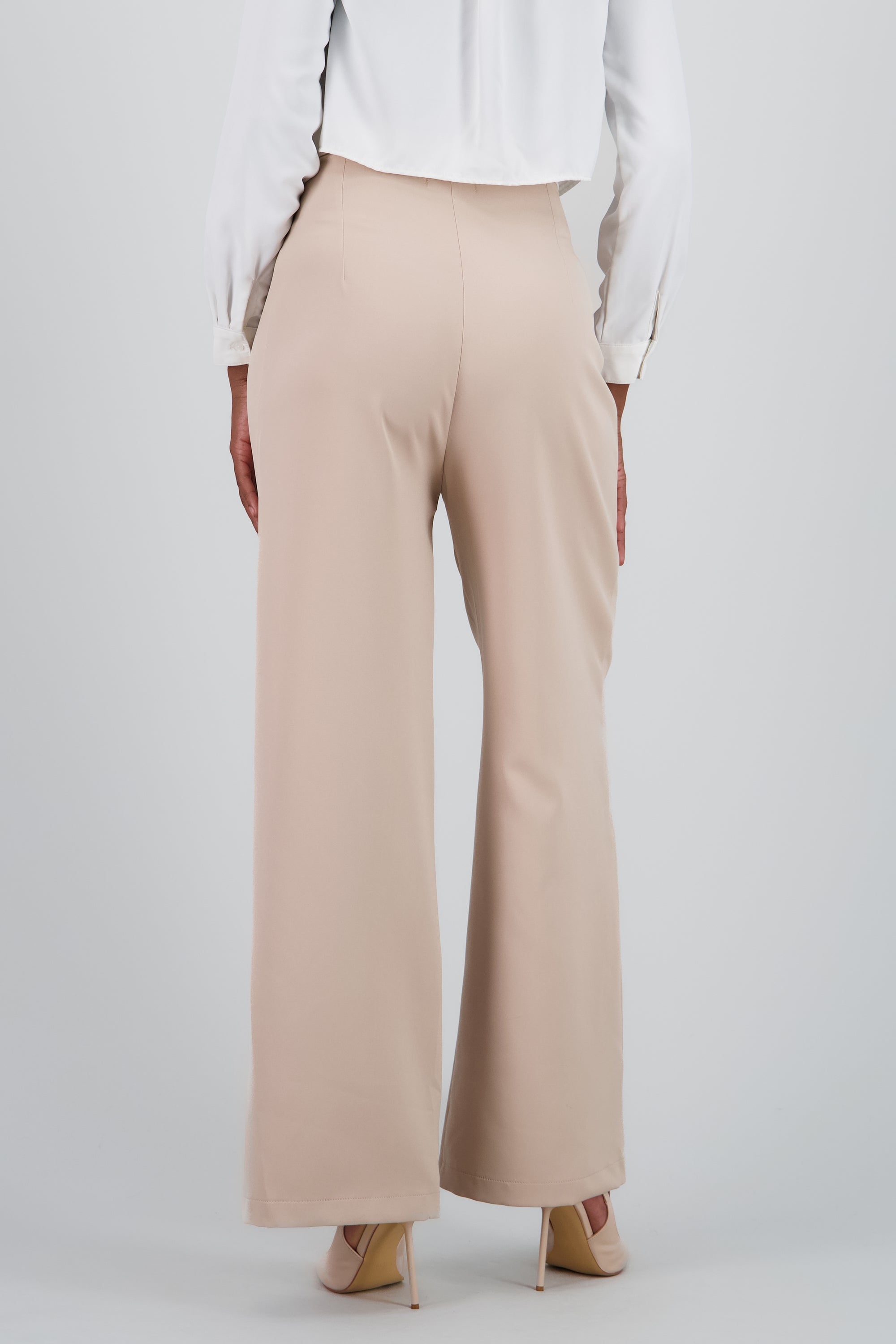 Pantalon sencillo con pretina contraste KHAKI COMBO