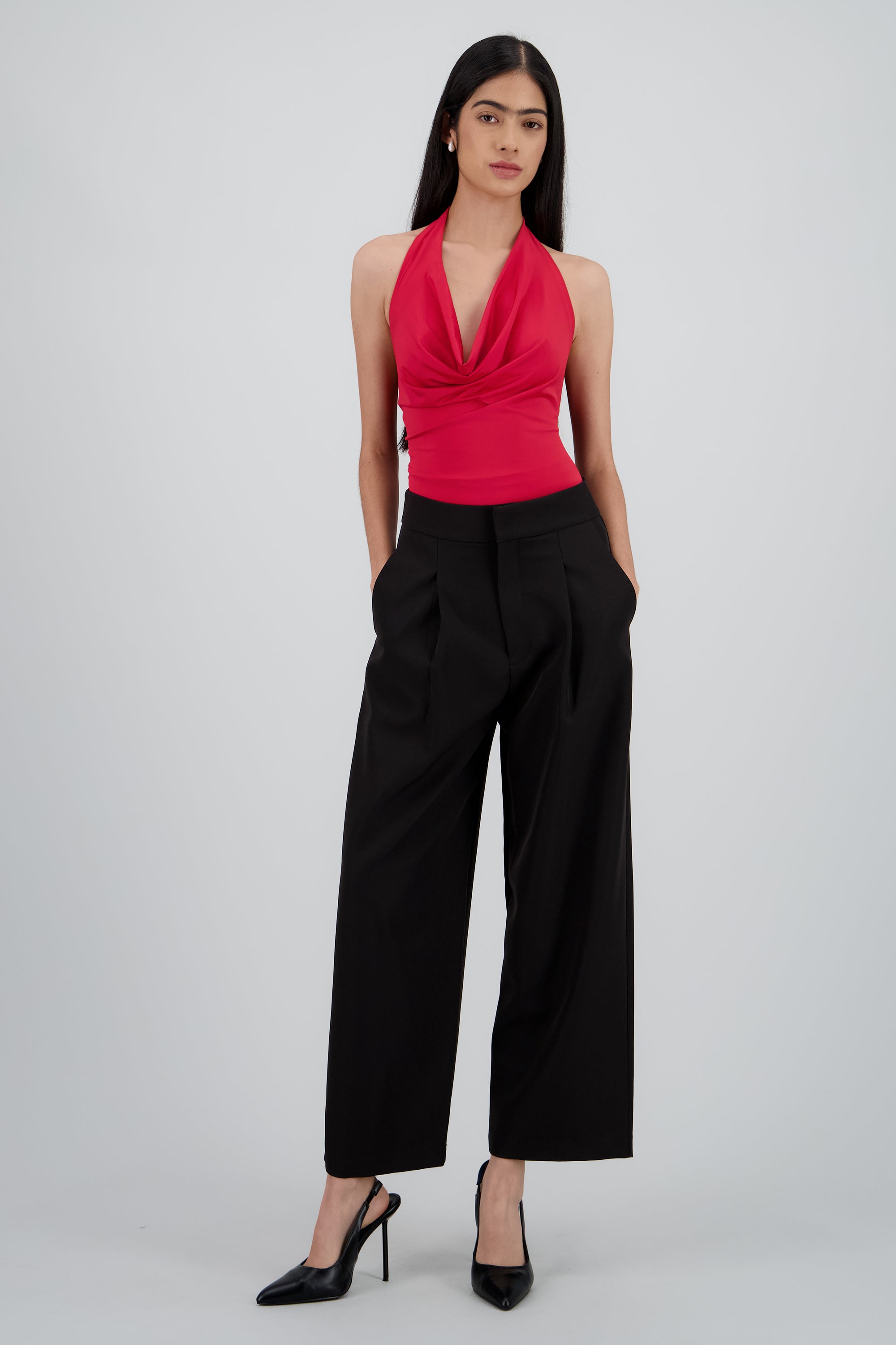 Pantalon sastre corte barrel NEGRO