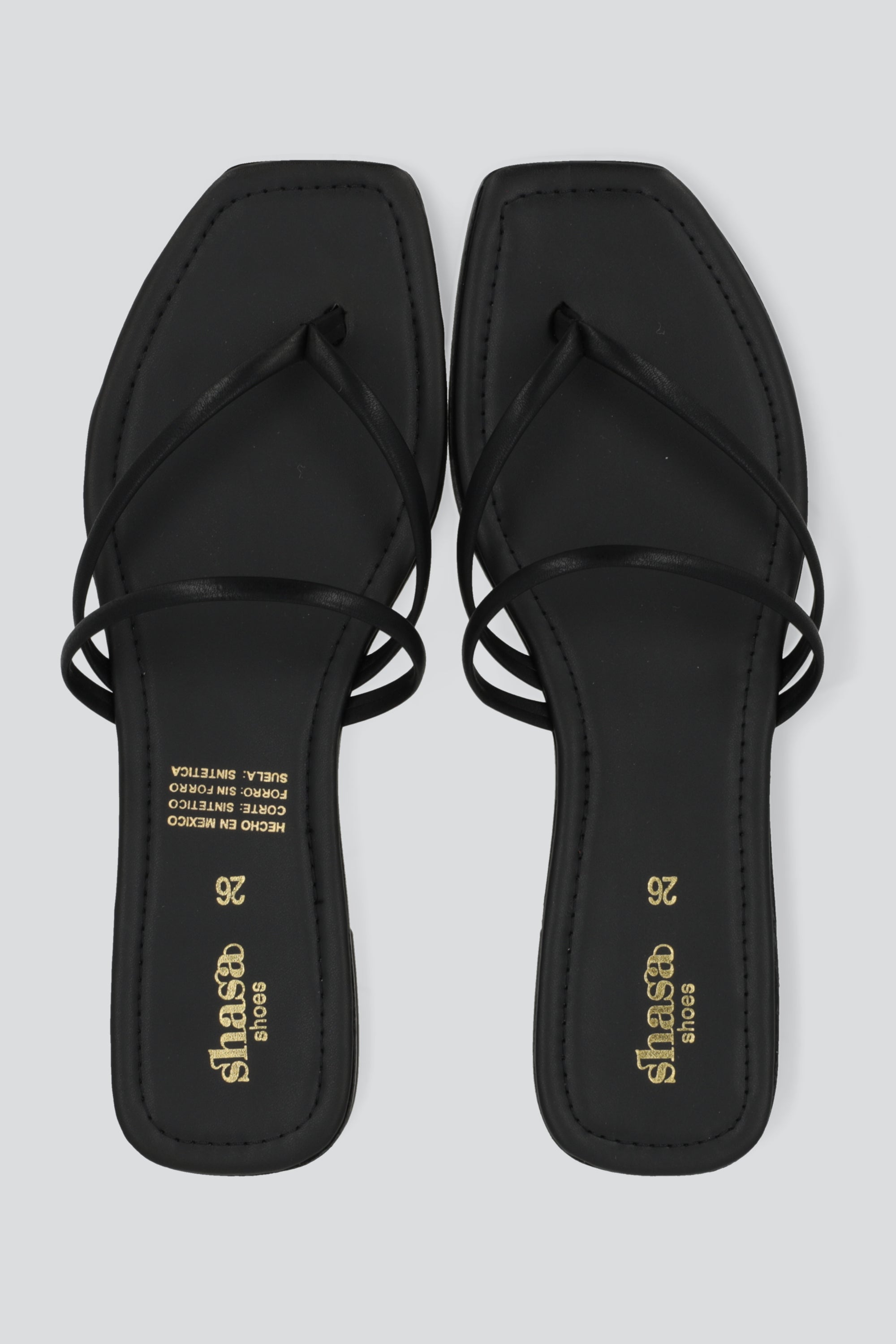 Sandalia pata de gallo tiras NEGRO