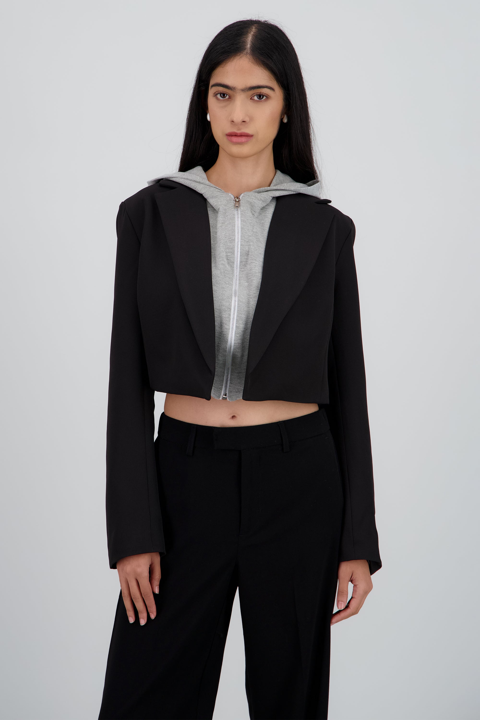 Blazer crop con sudadera integrada Hypsters NEGRO COMBO