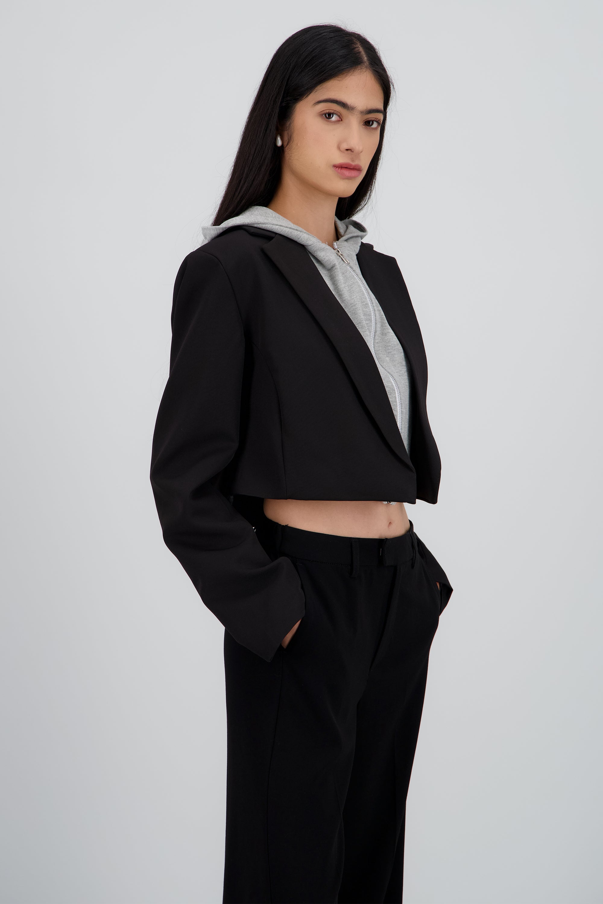 Blazer crop con sudadera integrada Hypsters NEGRO COMBO