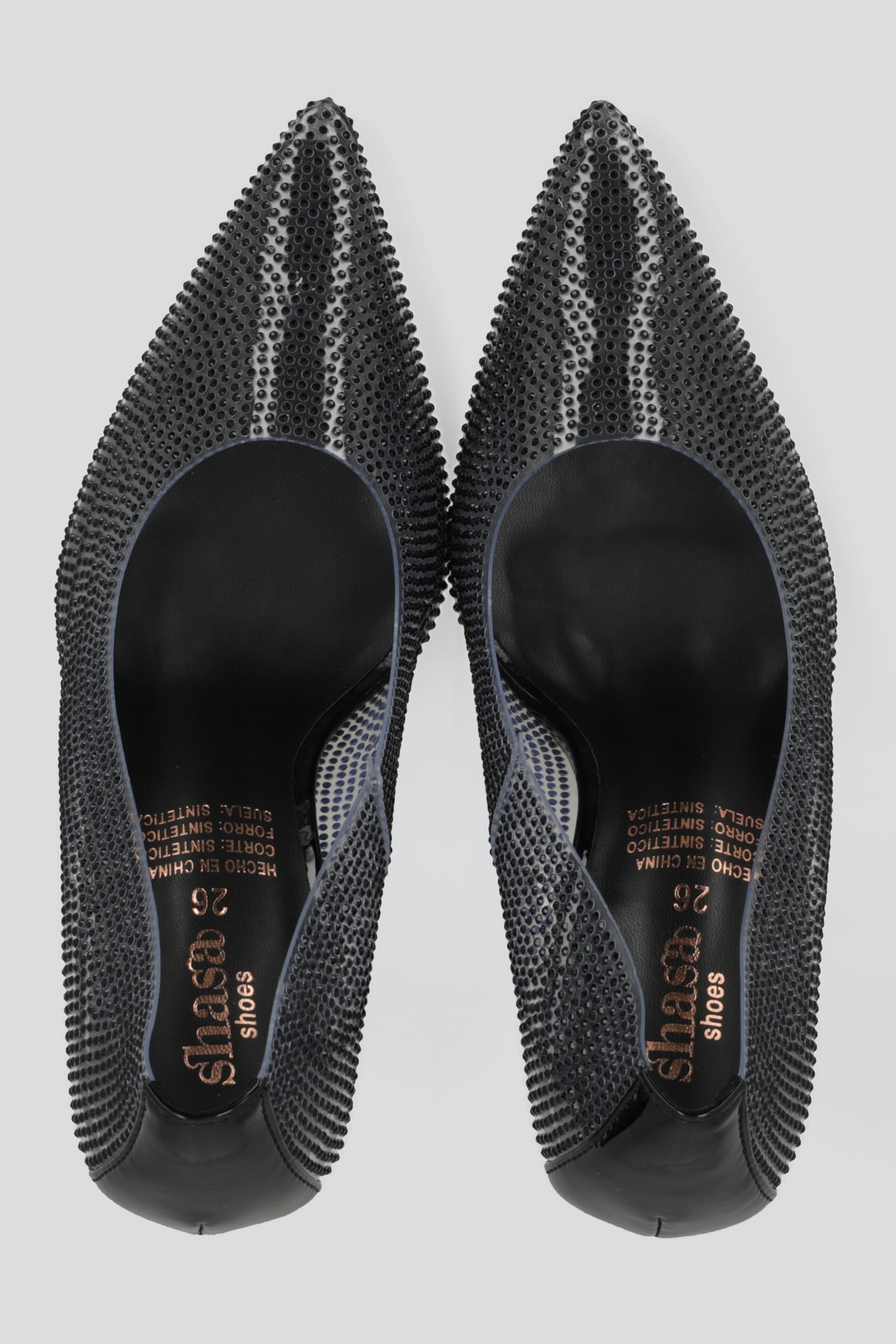 Tacon punta vinil full brillos NEGRO