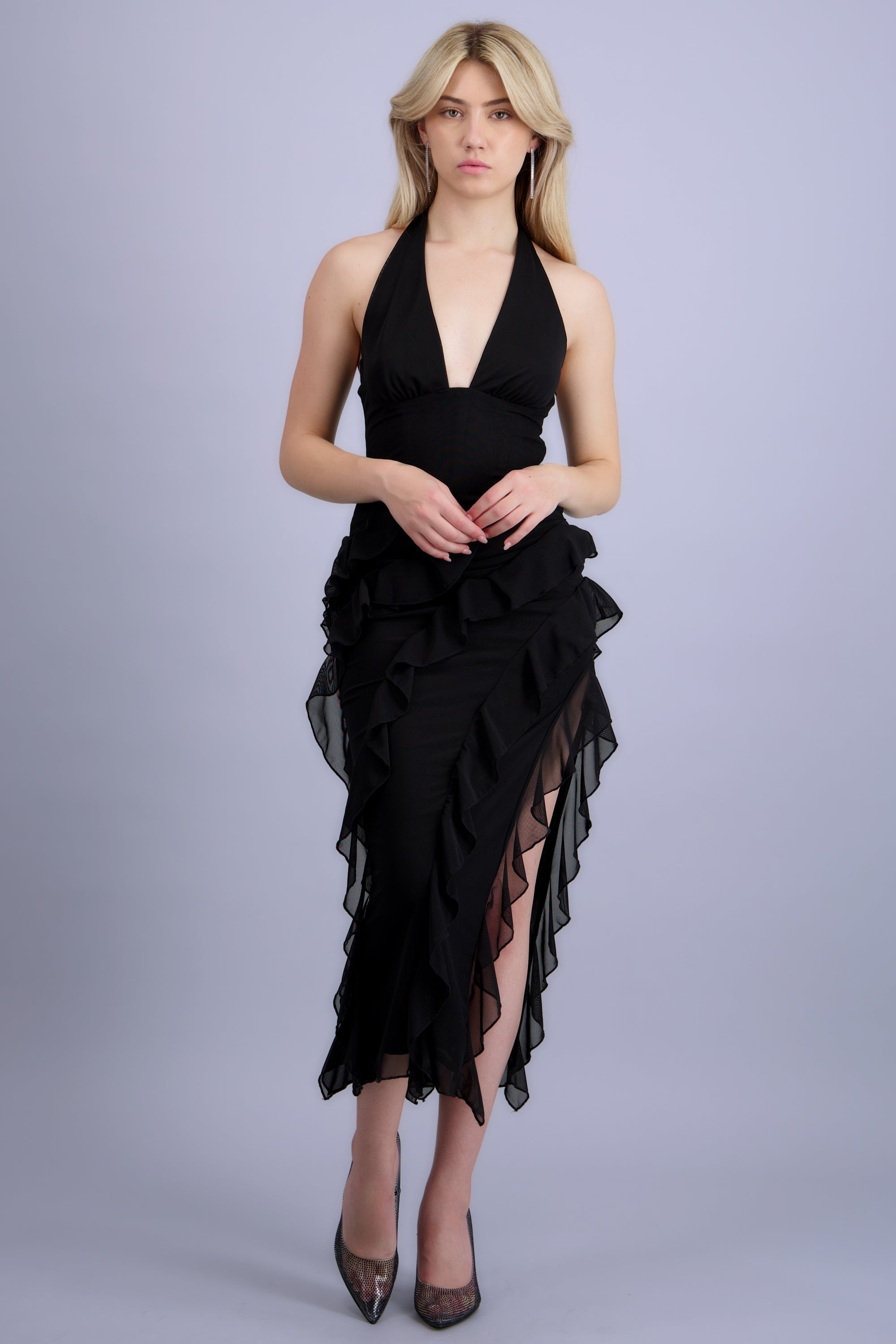 Tacon punta vinil full brillos NEGRO