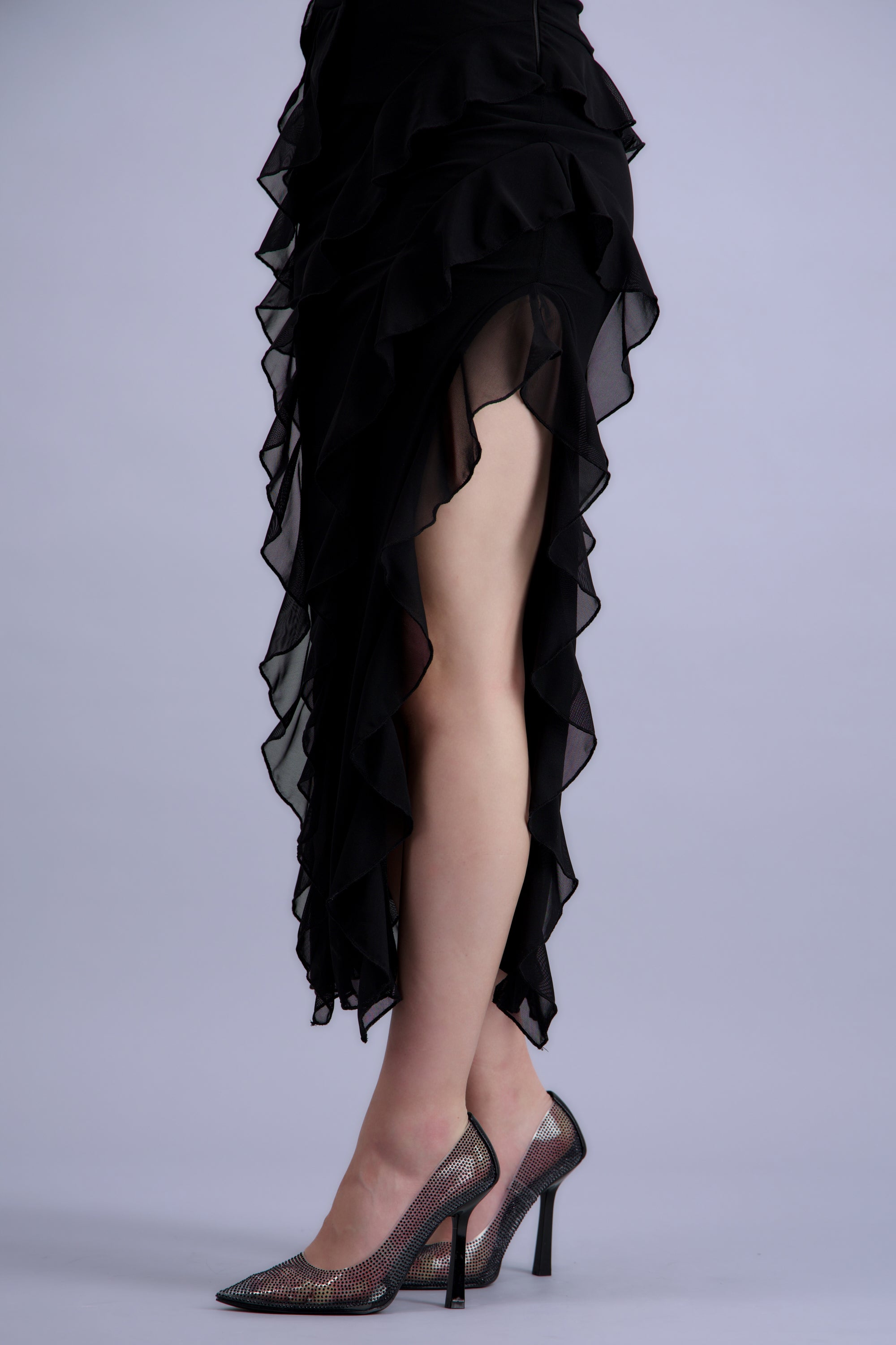 Tacon punta vinil full brillos NEGRO