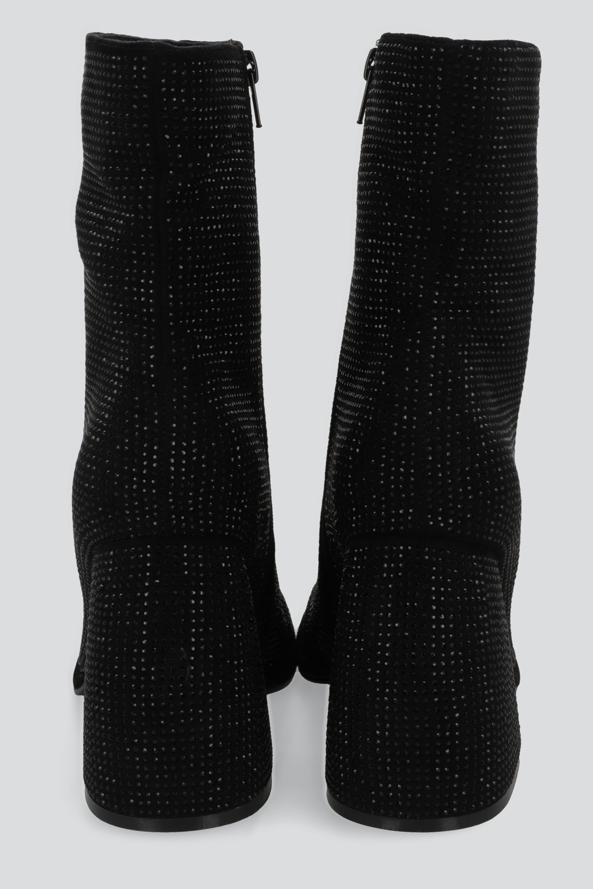 Botin punta cuadrada brillos NEGRO