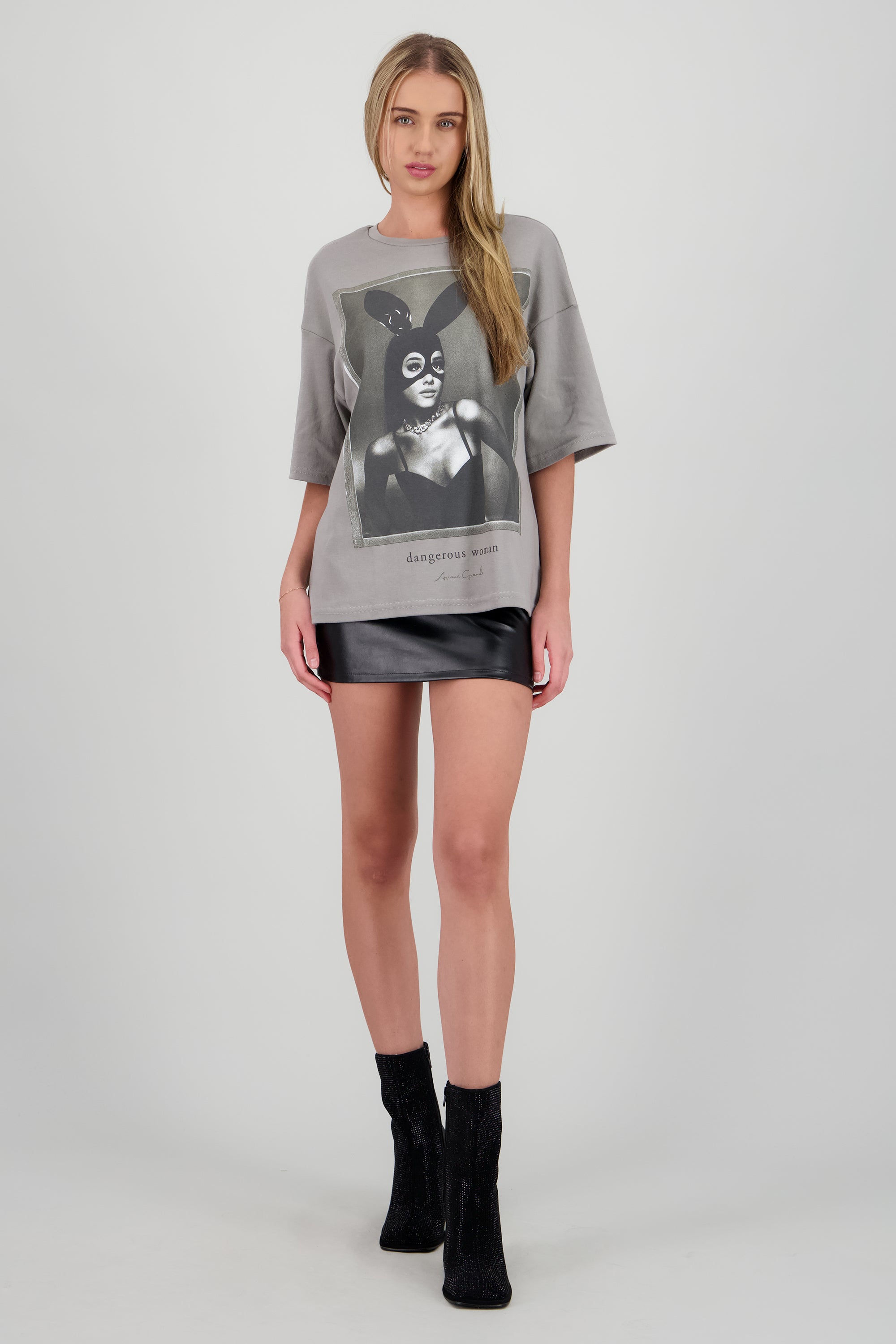 Botin punta cuadrada brillos NEGRO