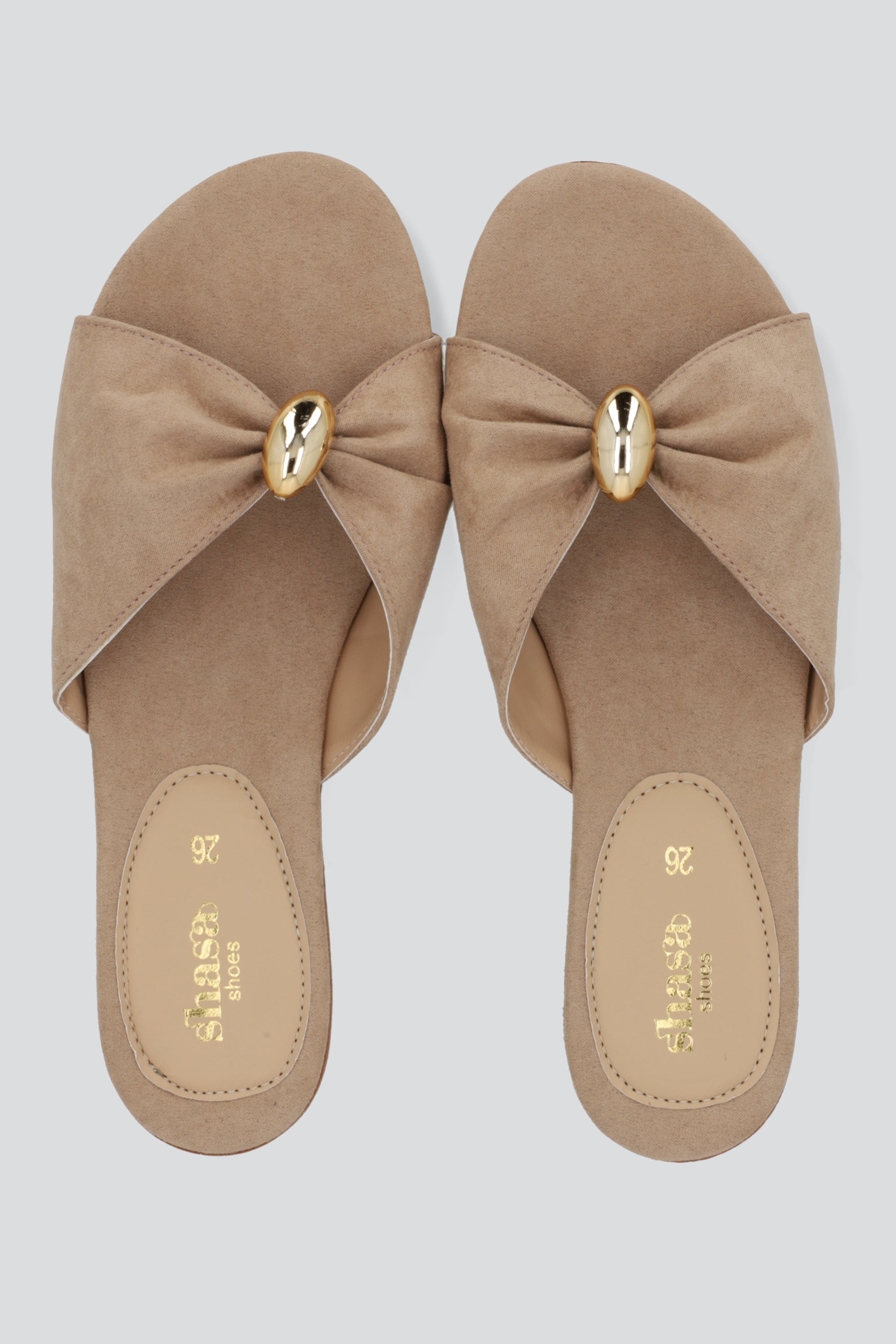 Sandalia moño aplicación metal BEIGE