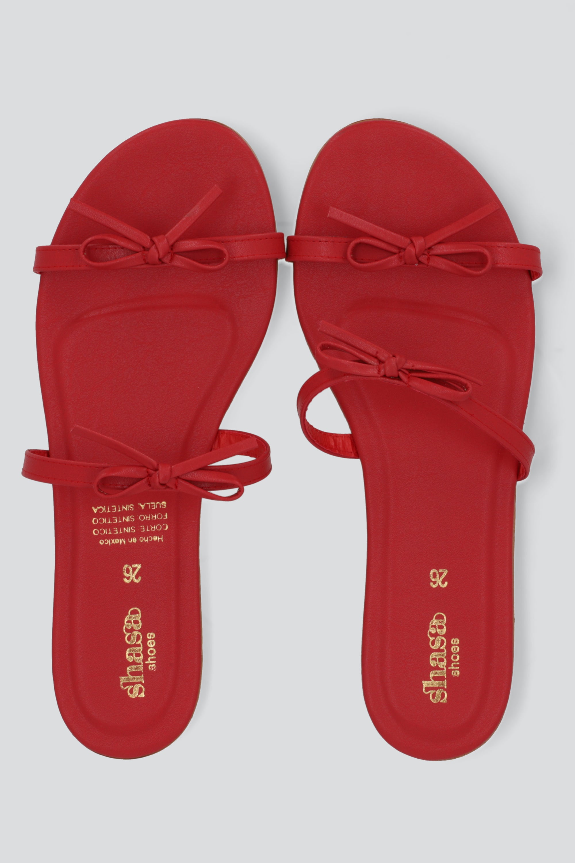 Sandalia tiras moños ROJO