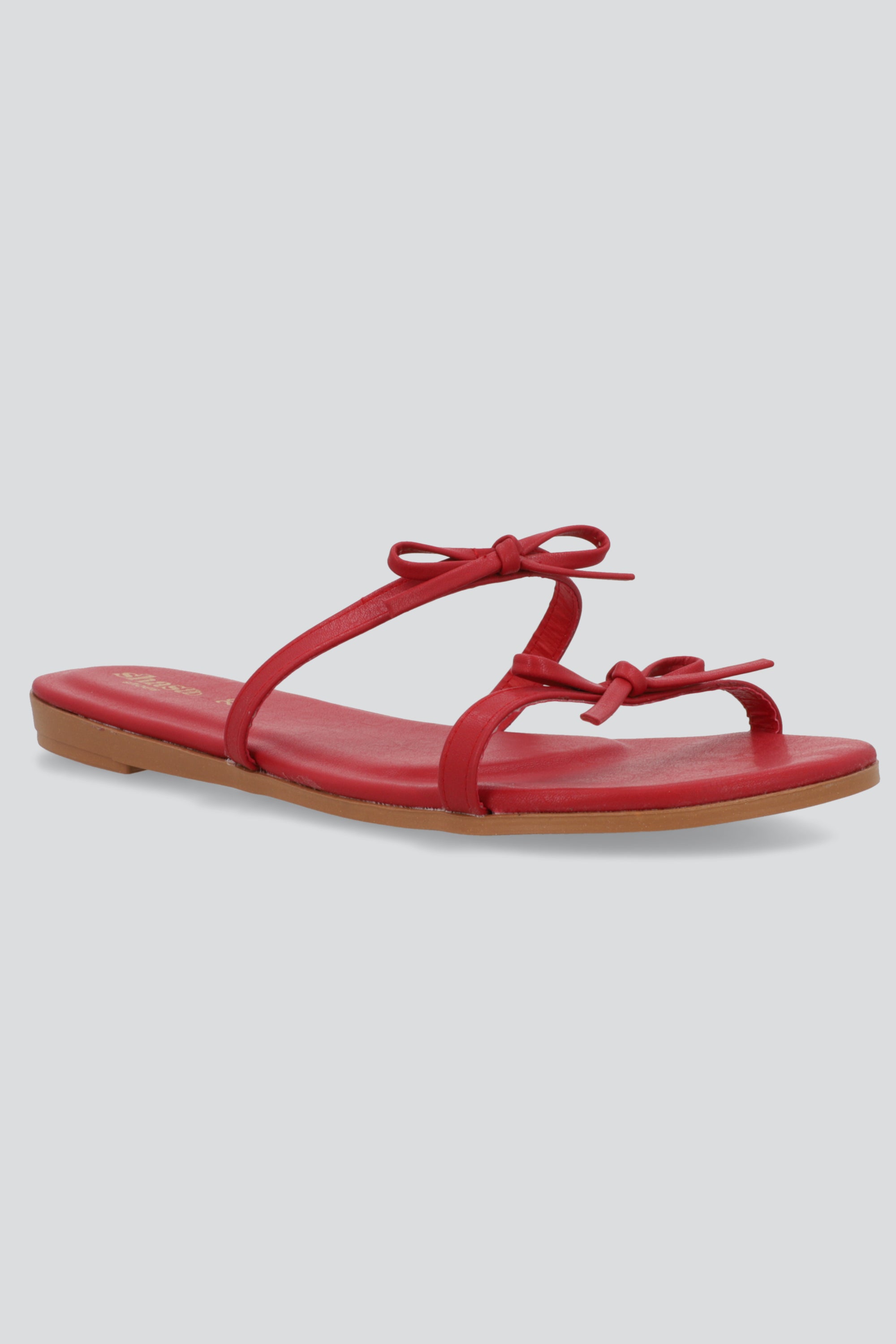 Sandalia tiras moños ROJO