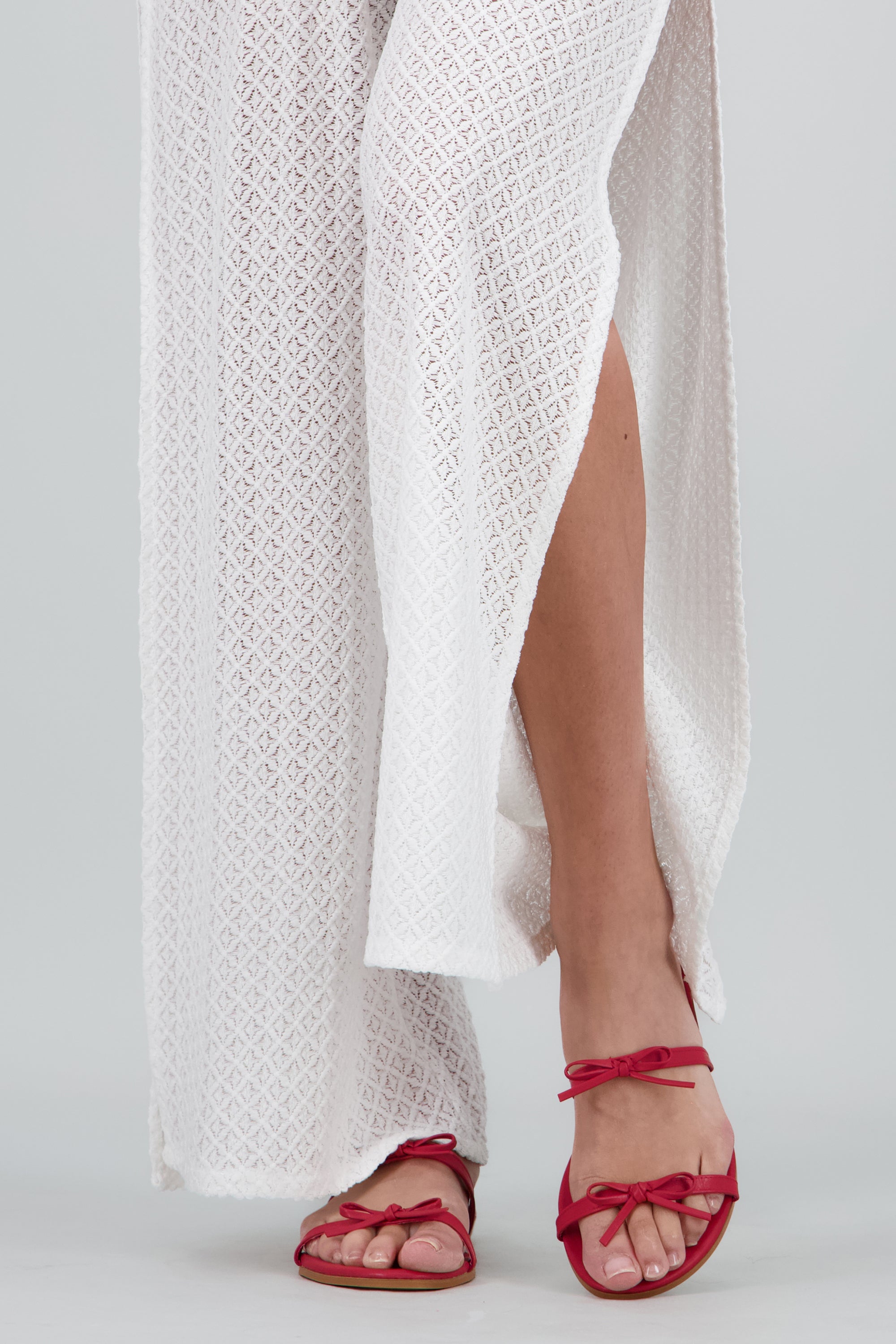 Sandalia tiras moños ROJO