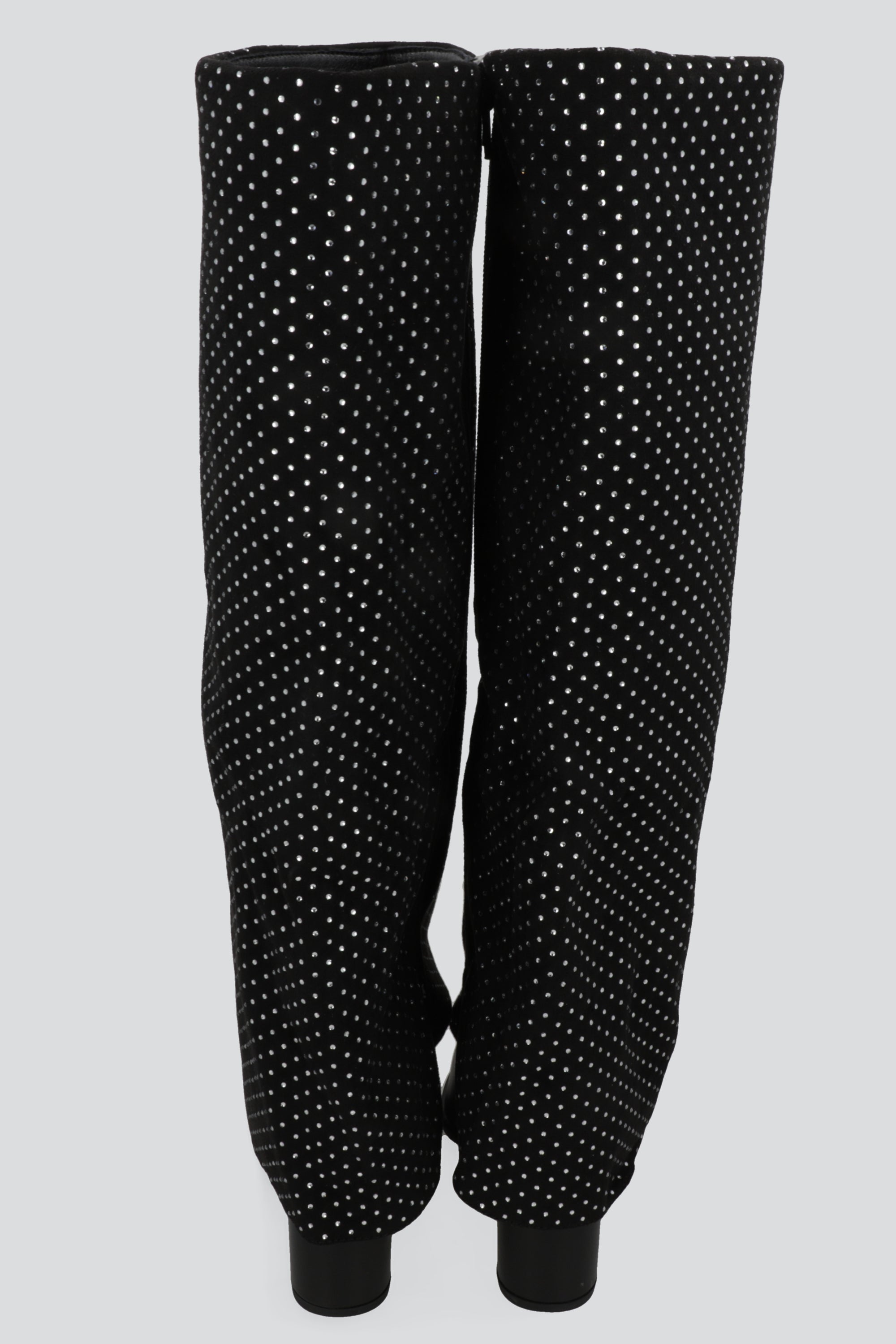 Bota funda brillos punta metal NEGRO