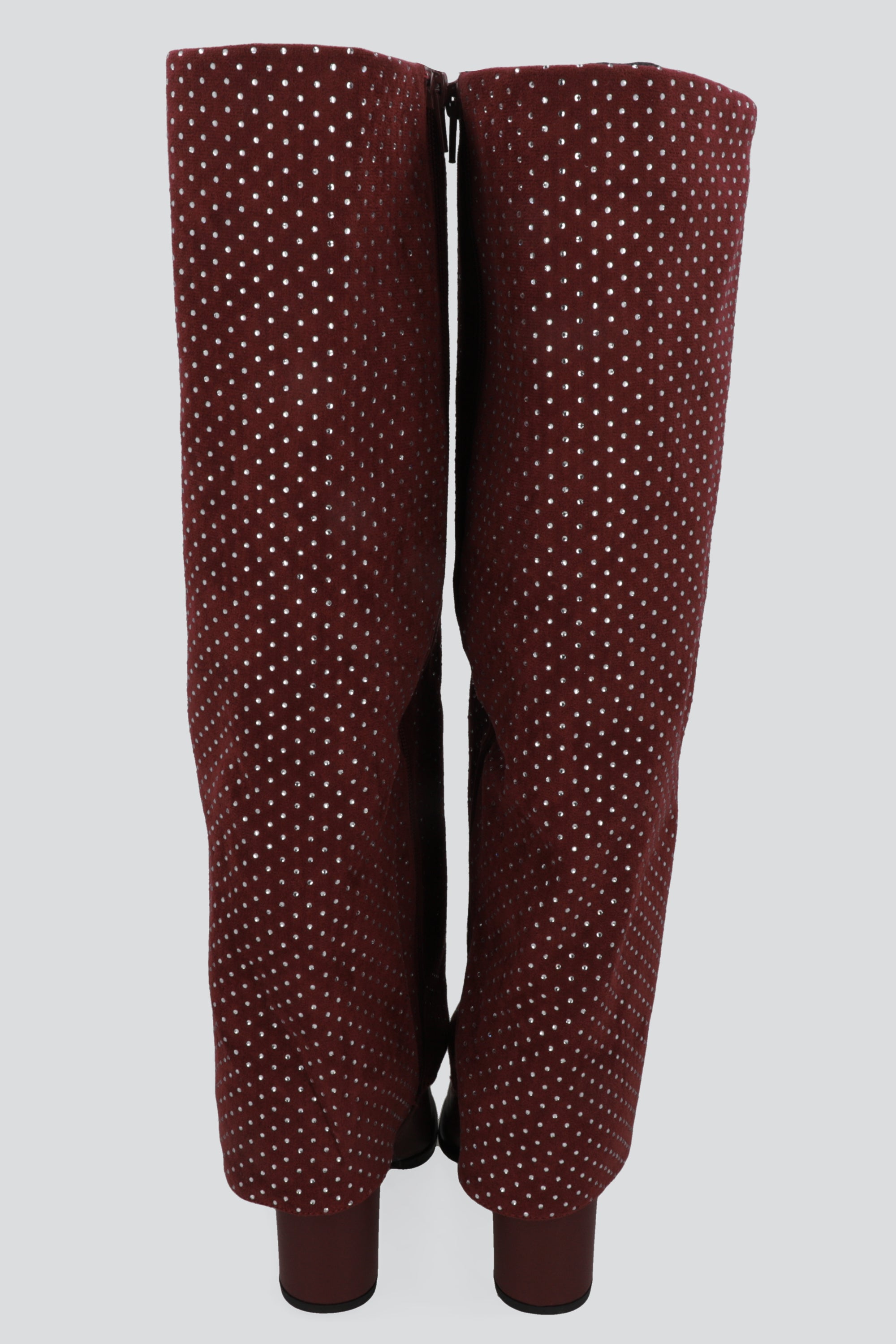 Bota funda brillos punta metal VINO