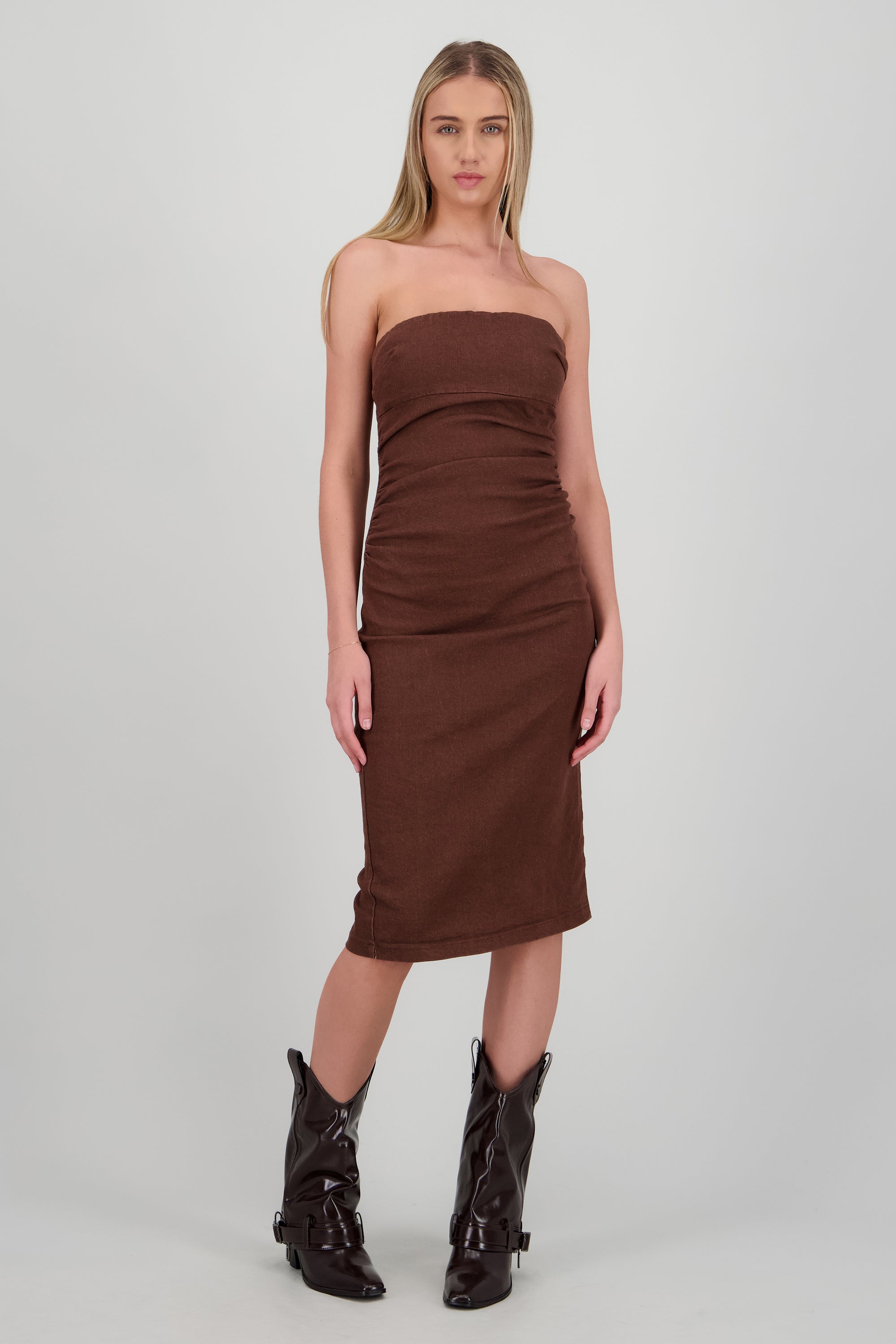 Bota funda charol detalle cinturon CIRUELA