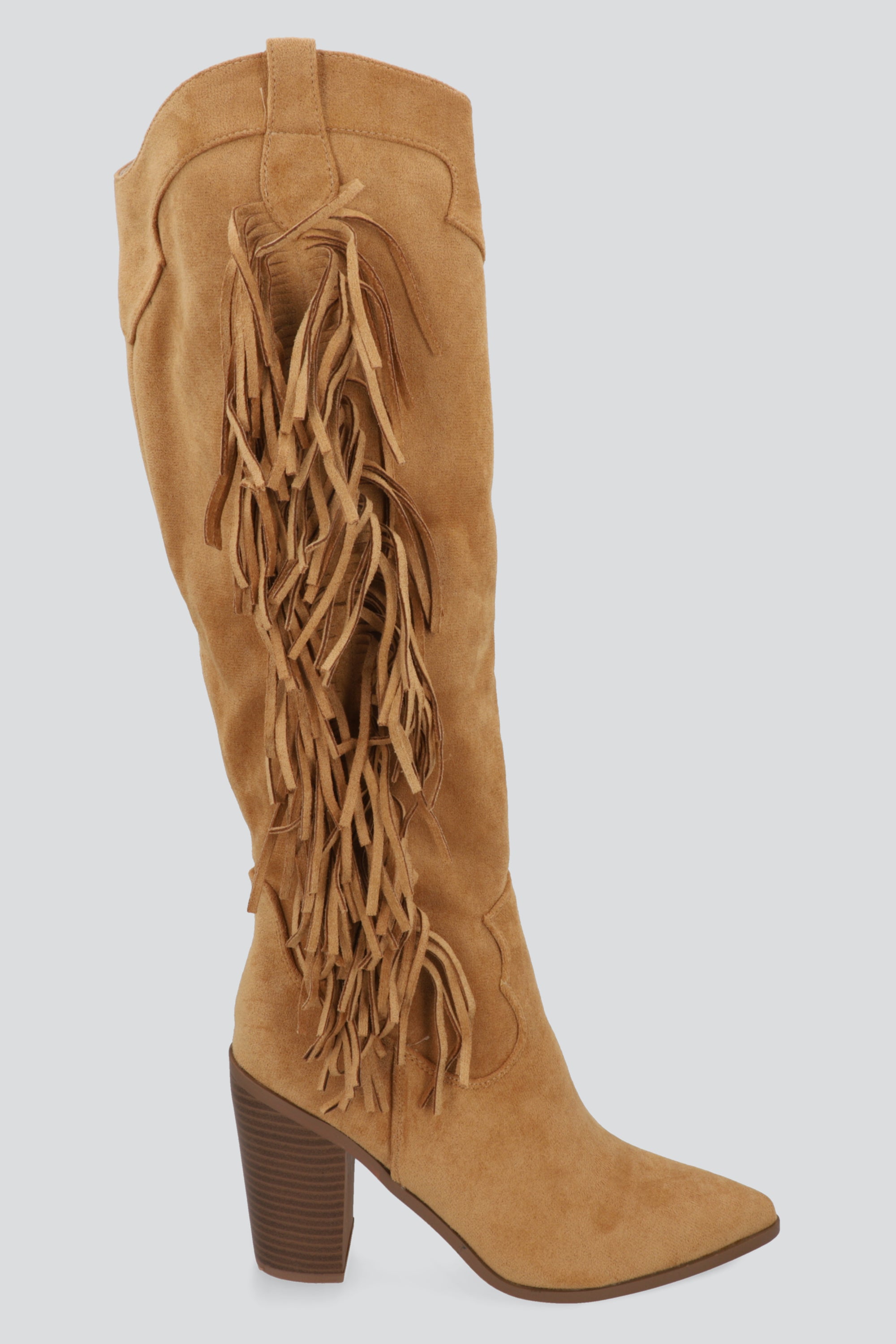 Bota vaqura gamuzina flecos TAUPE