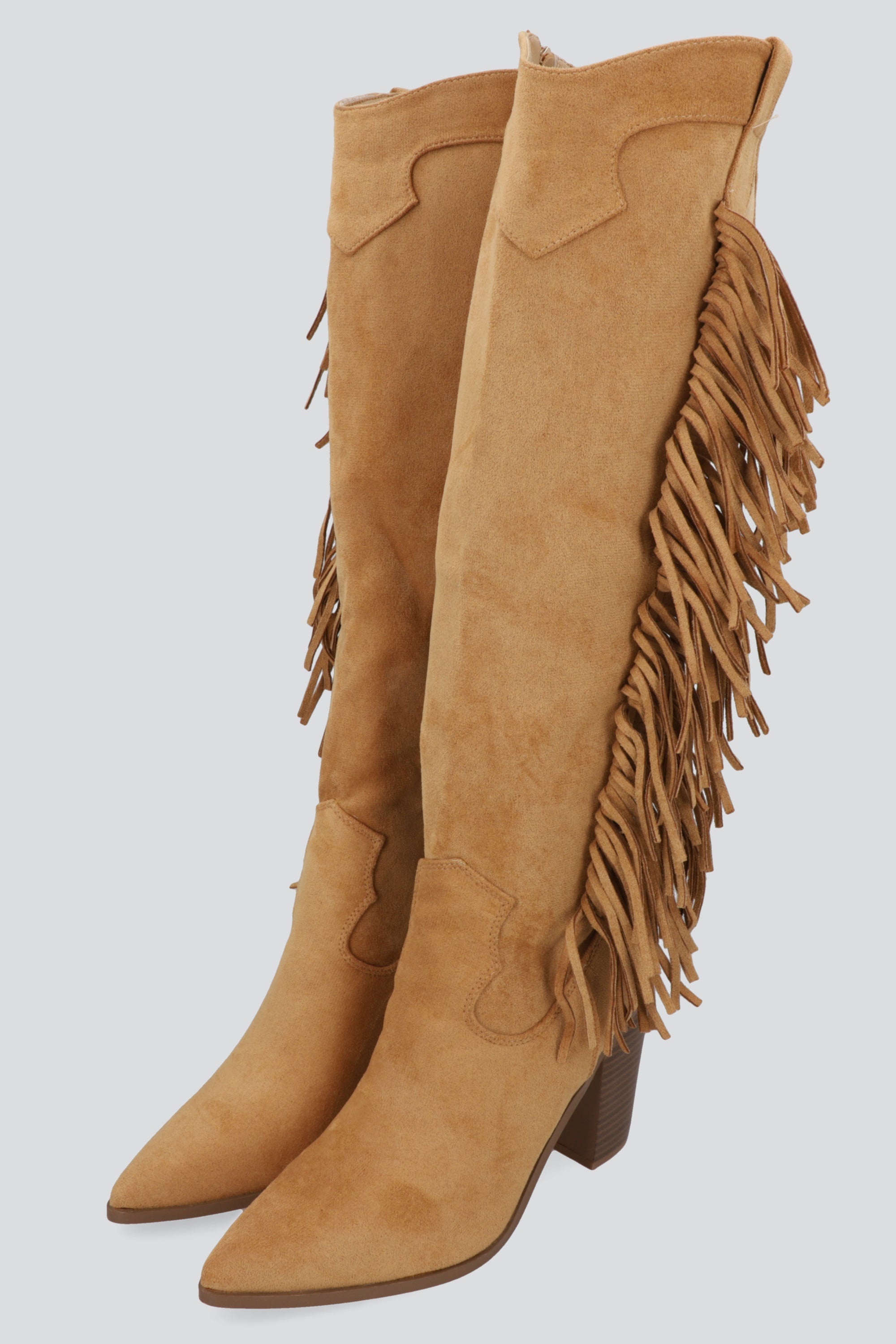 Bota vaqura gamuzina flecos TAUPE