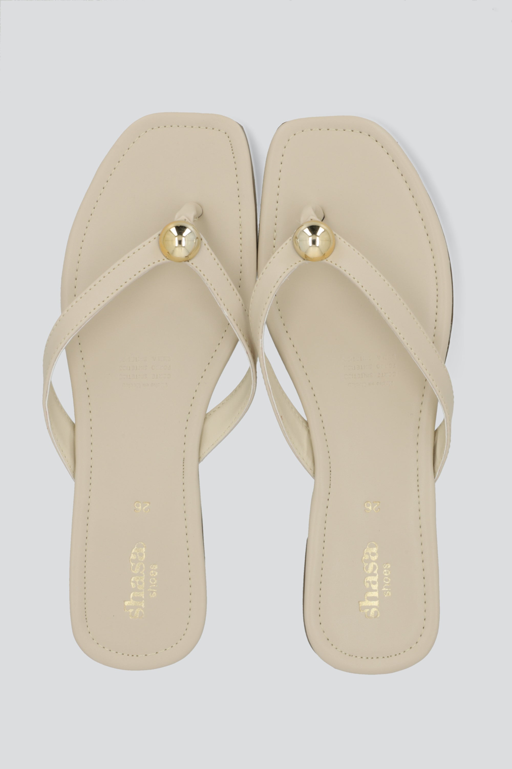 Sandalia pata de gallo detalle metalico HUESO