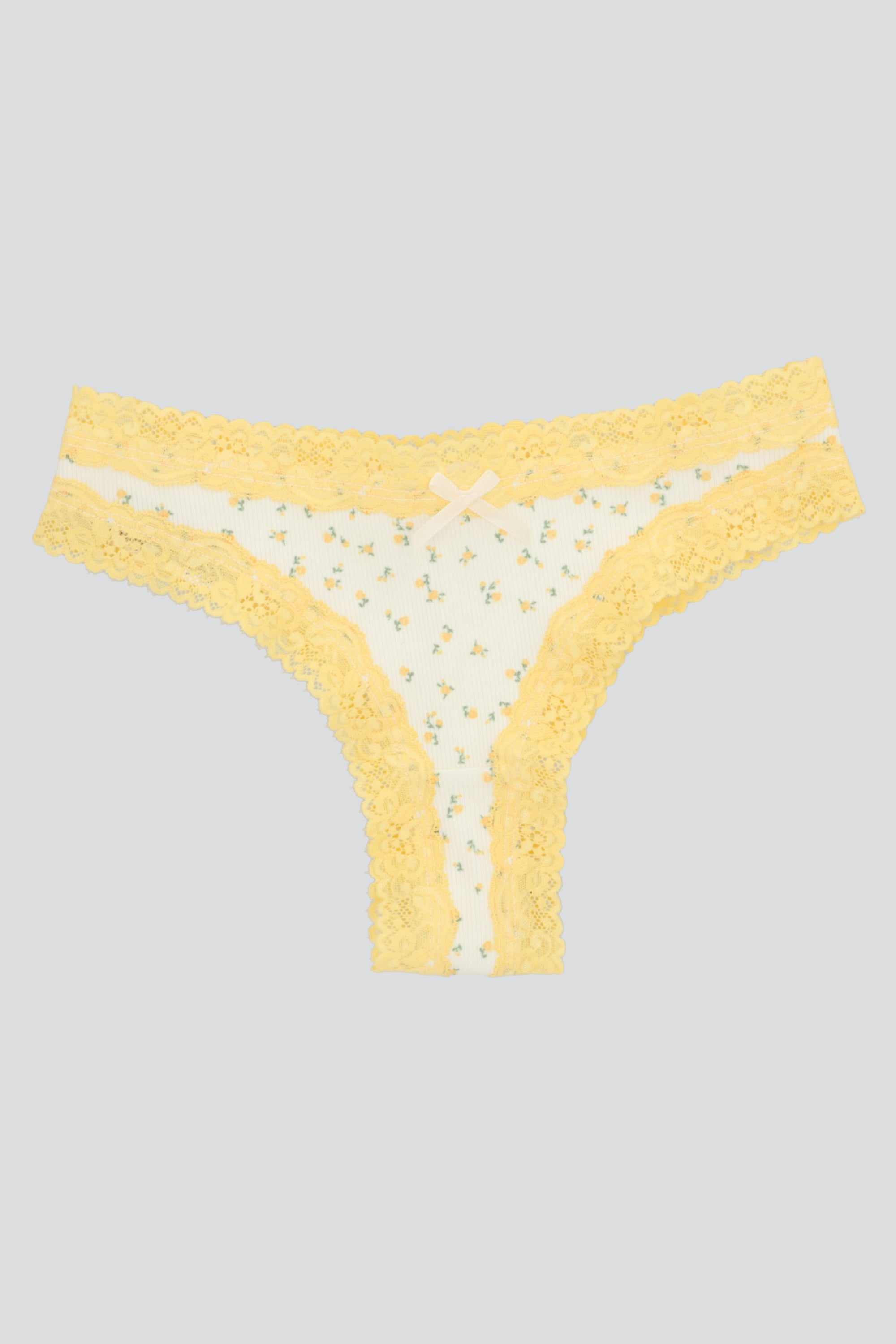 Tanga rib encaje AMARILLO COMBO