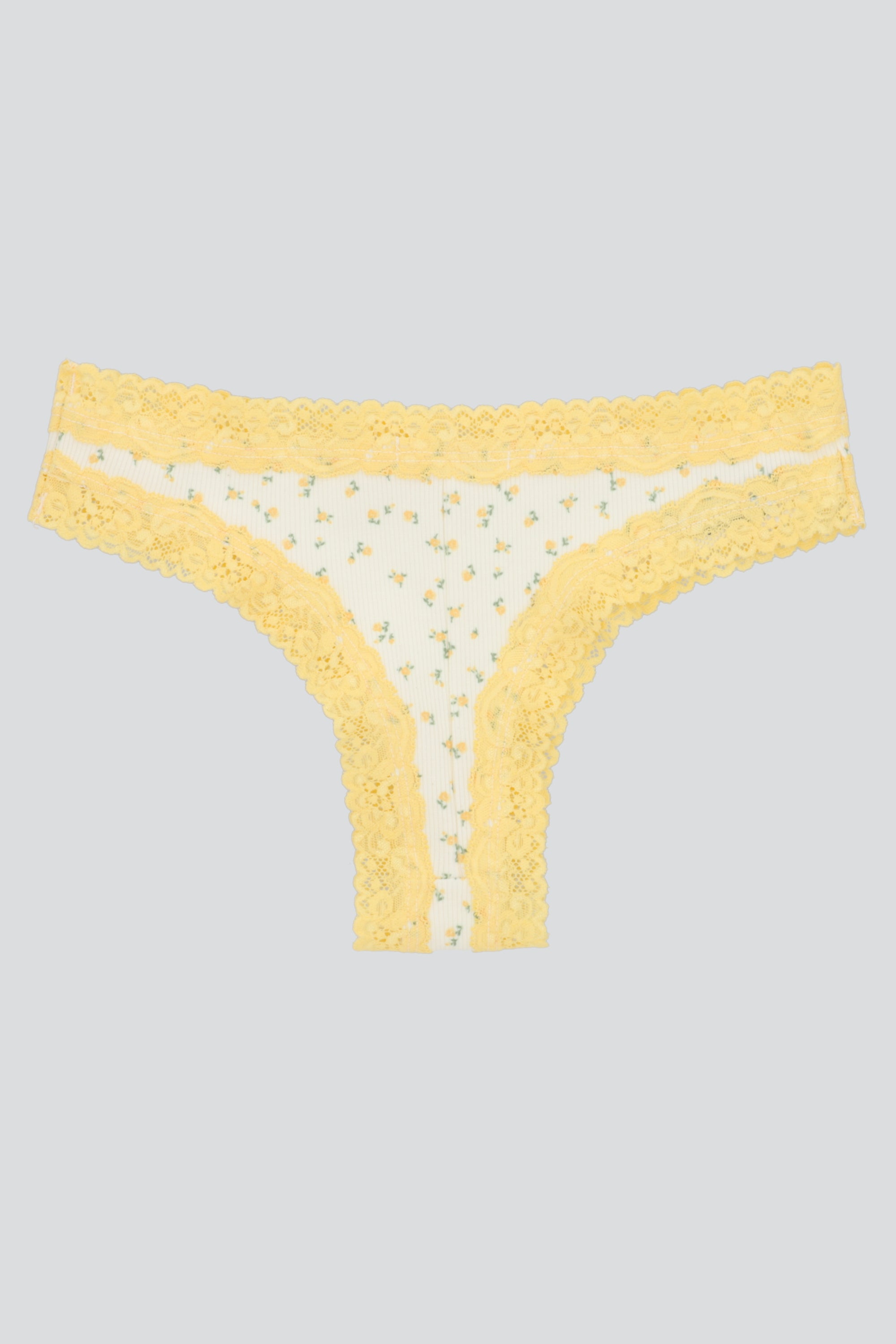 Tanga rib encaje AMARILLO COMBO