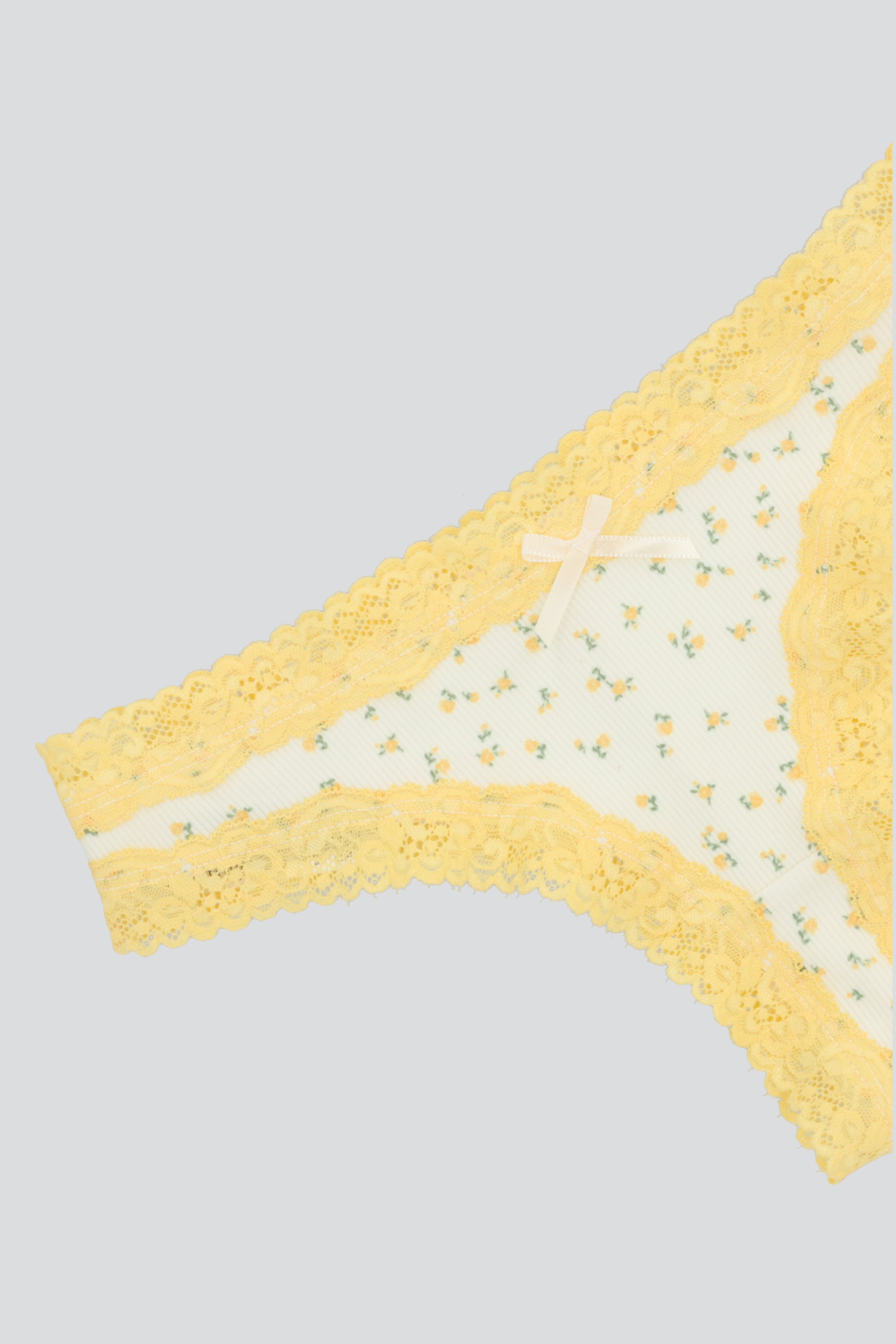 Tanga rib encaje AMARILLO COMBO