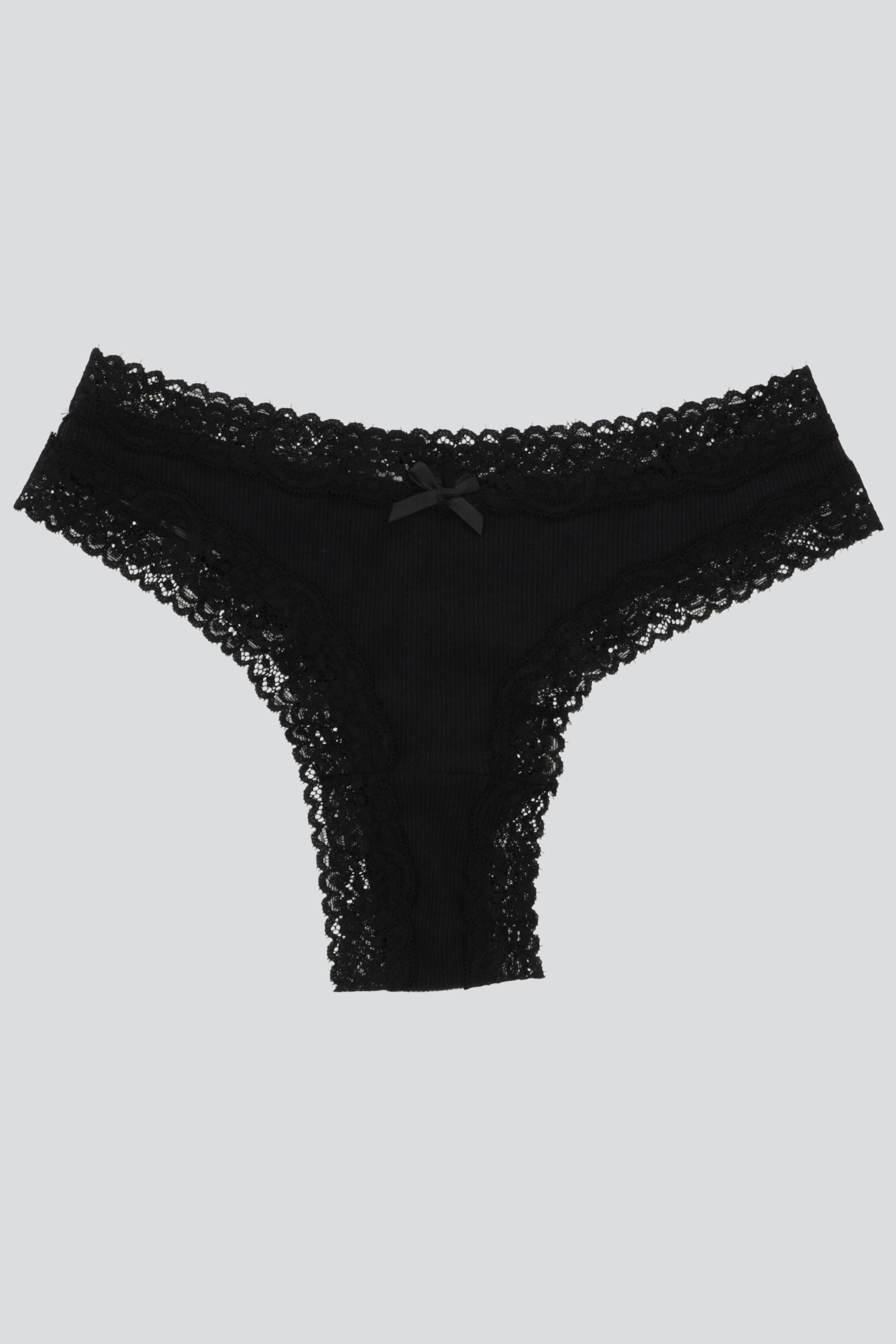 Tanga rib encaje NEGRO