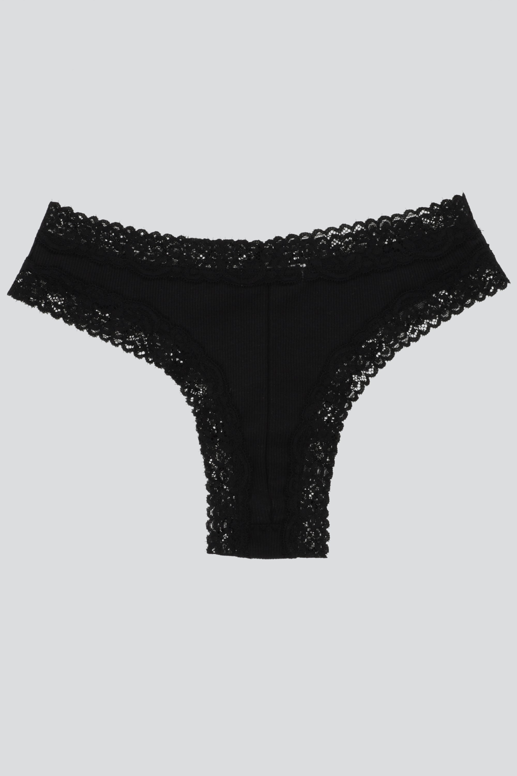 Tanga rib encaje NEGRO