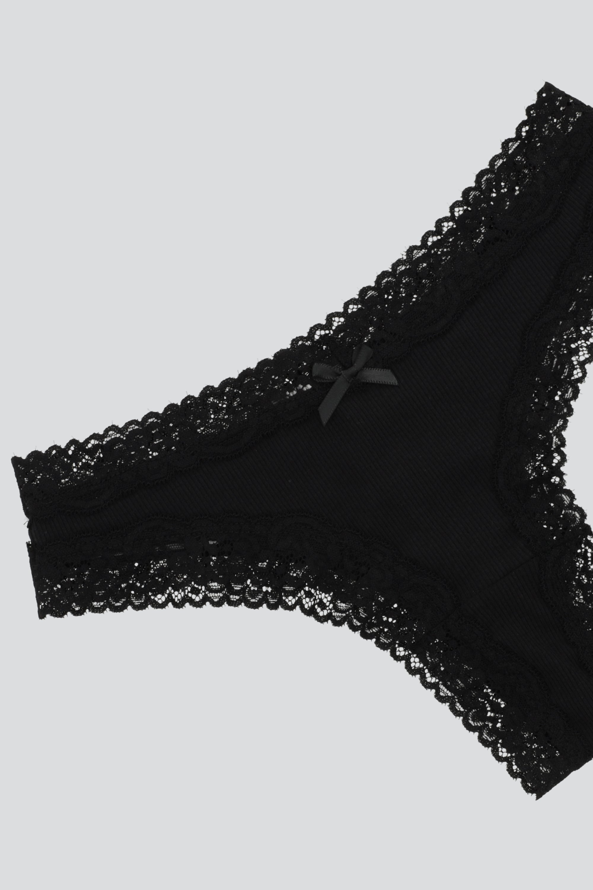 Tanga rib encaje NEGRO