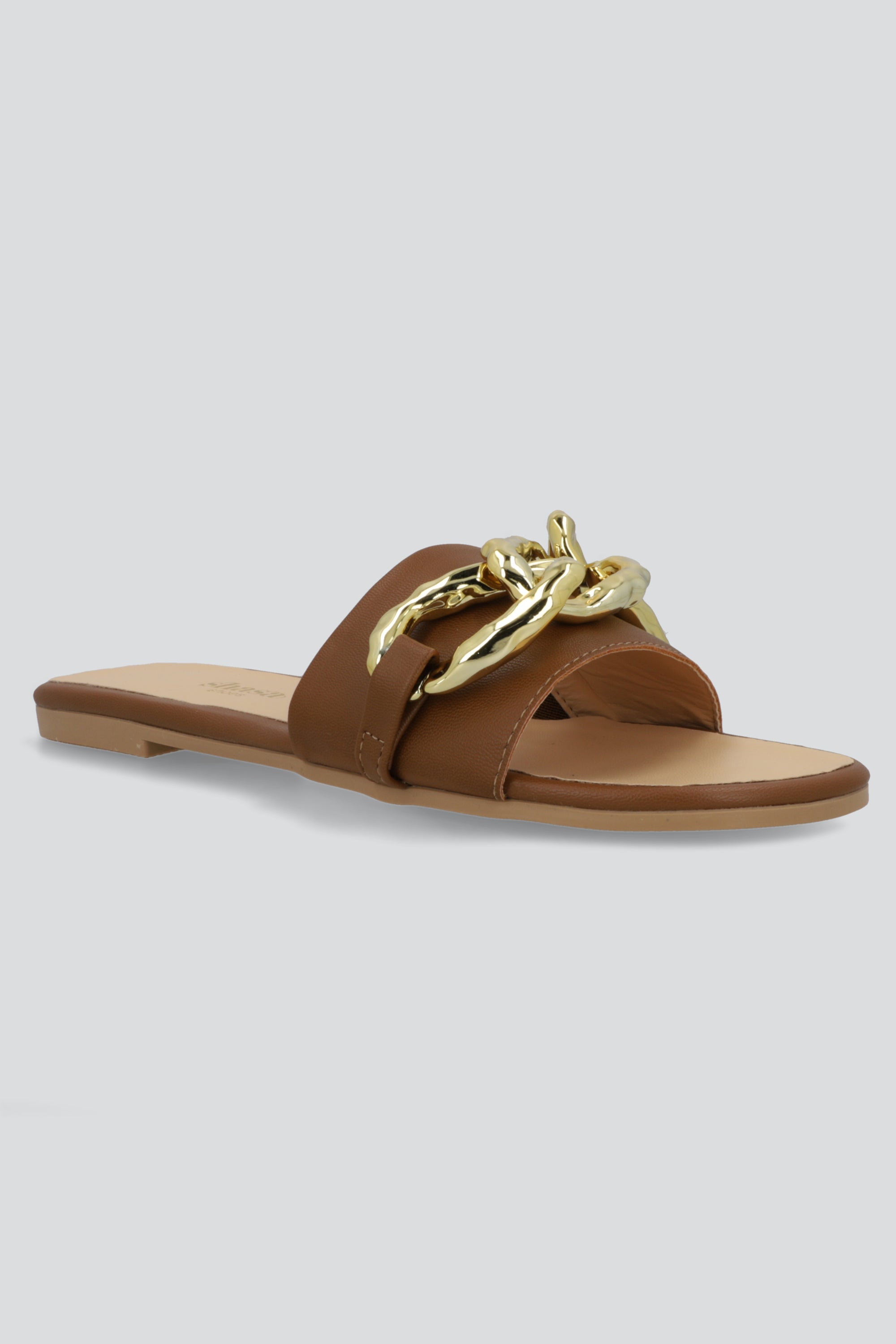 Sandalia mula eslabones textura CAMELLO