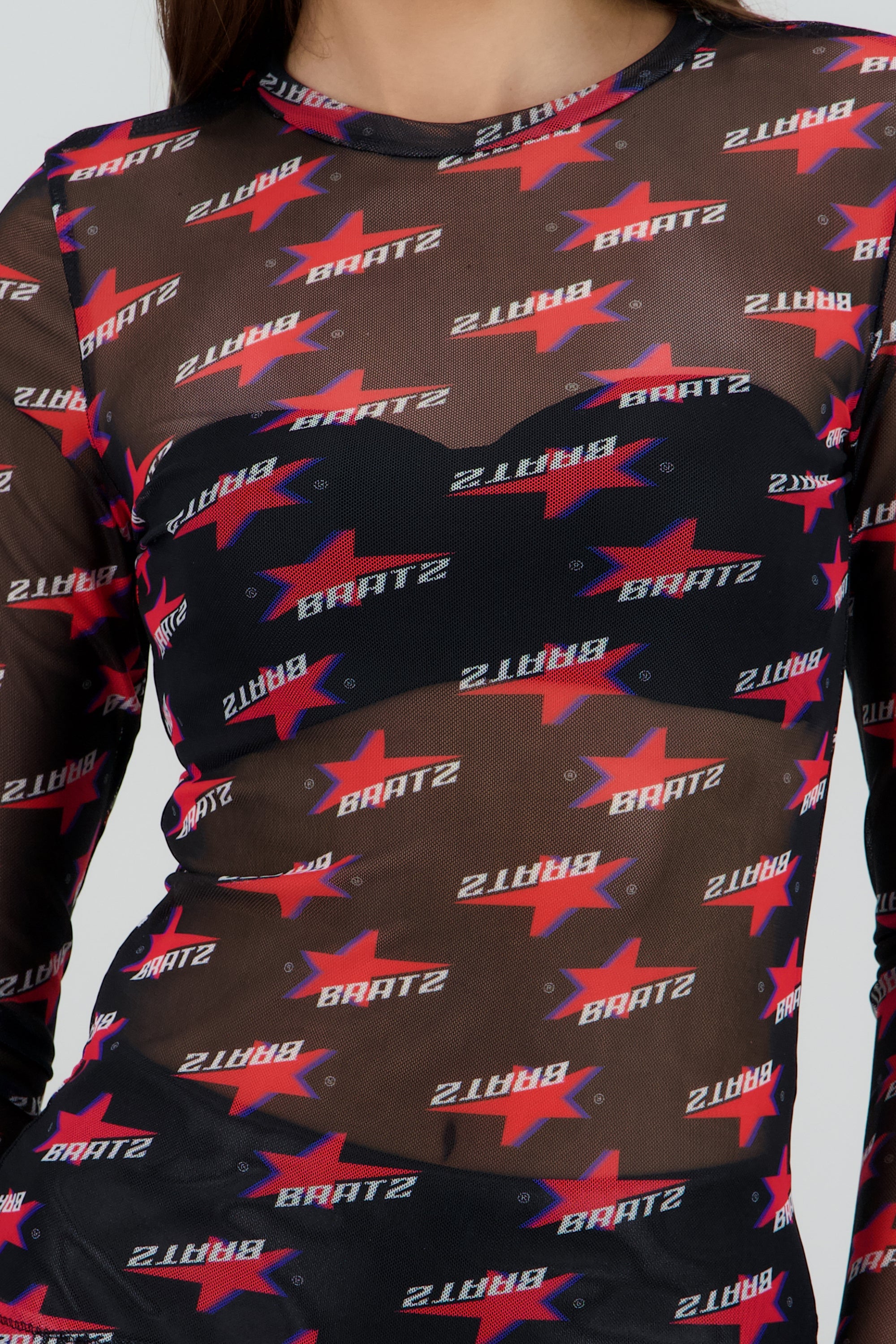 Top Bratz mesh full print NEGRO