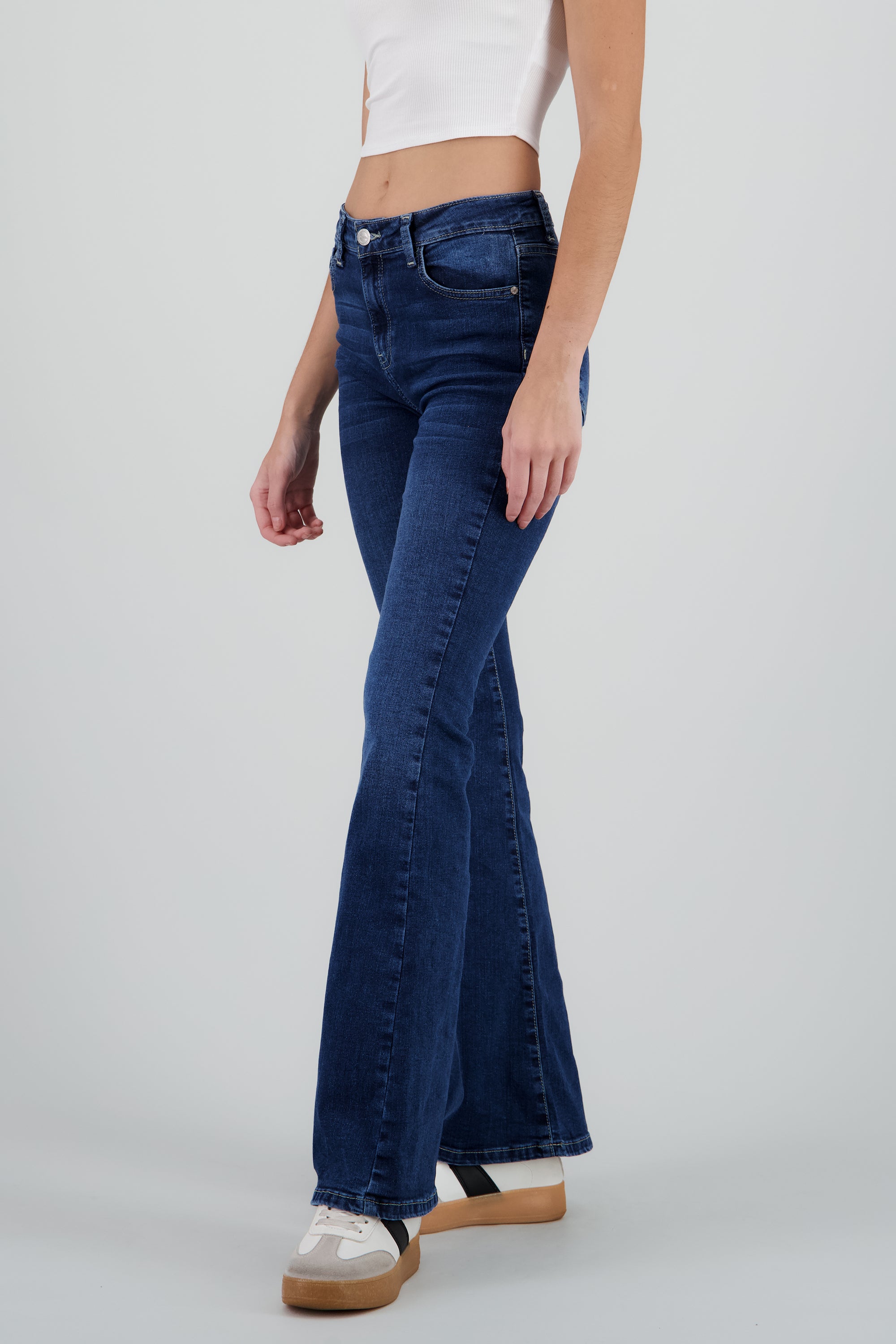 Jeans flare mid rise DARK WASH