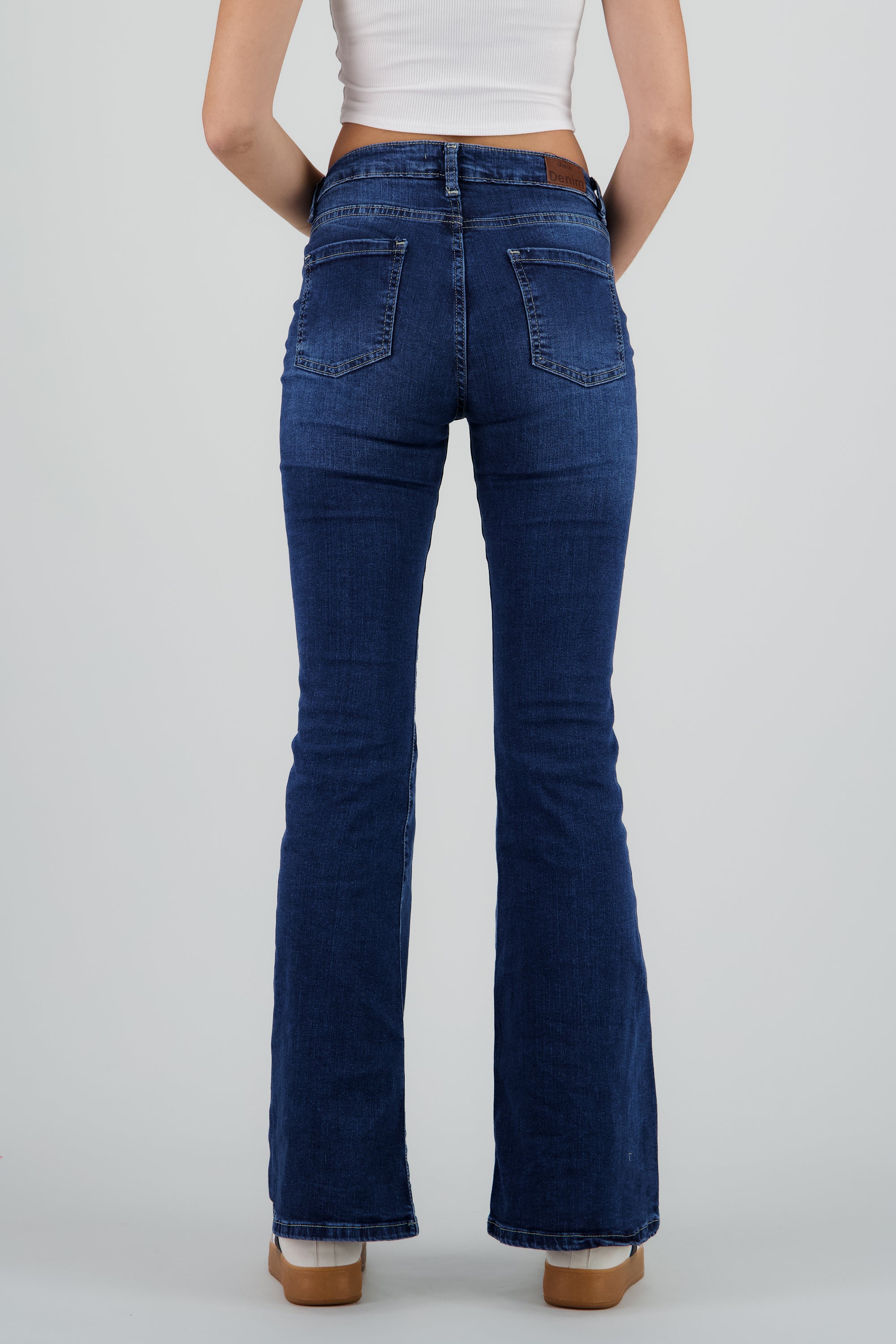 Jeans flare mid rise DARK WASH
