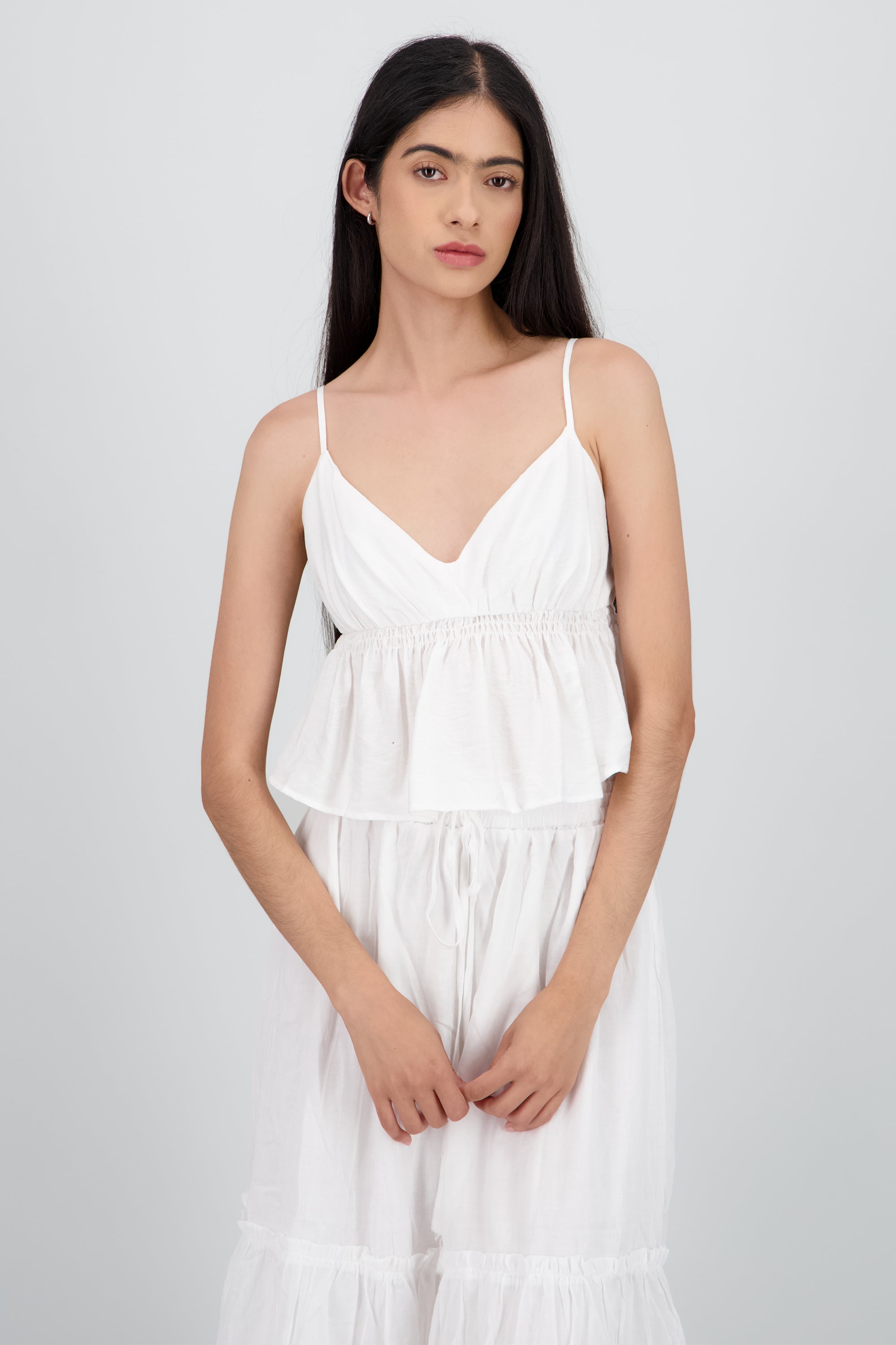 Top detalle frunce BLANCO