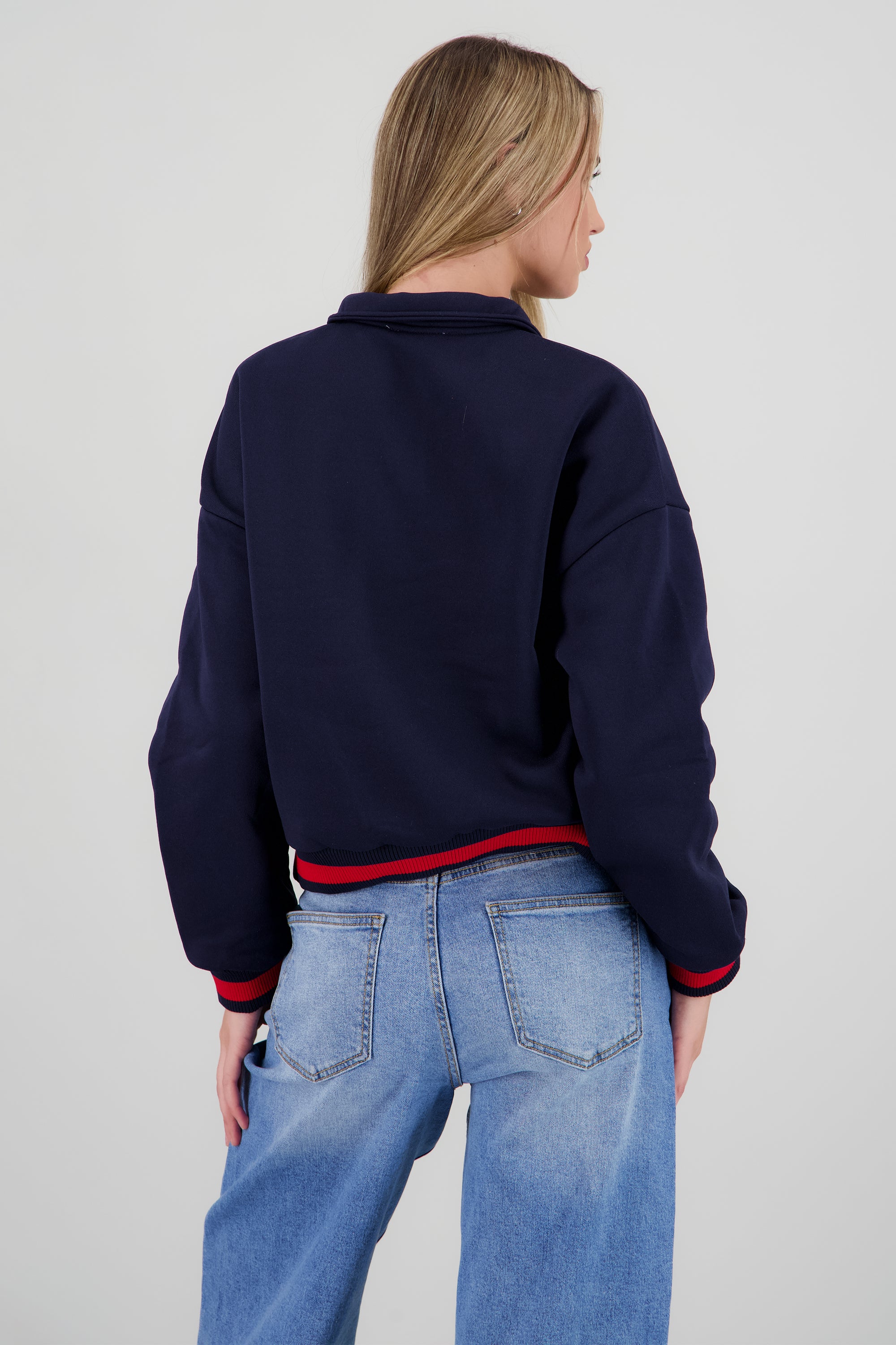 Sudadera contraste USA ROJO