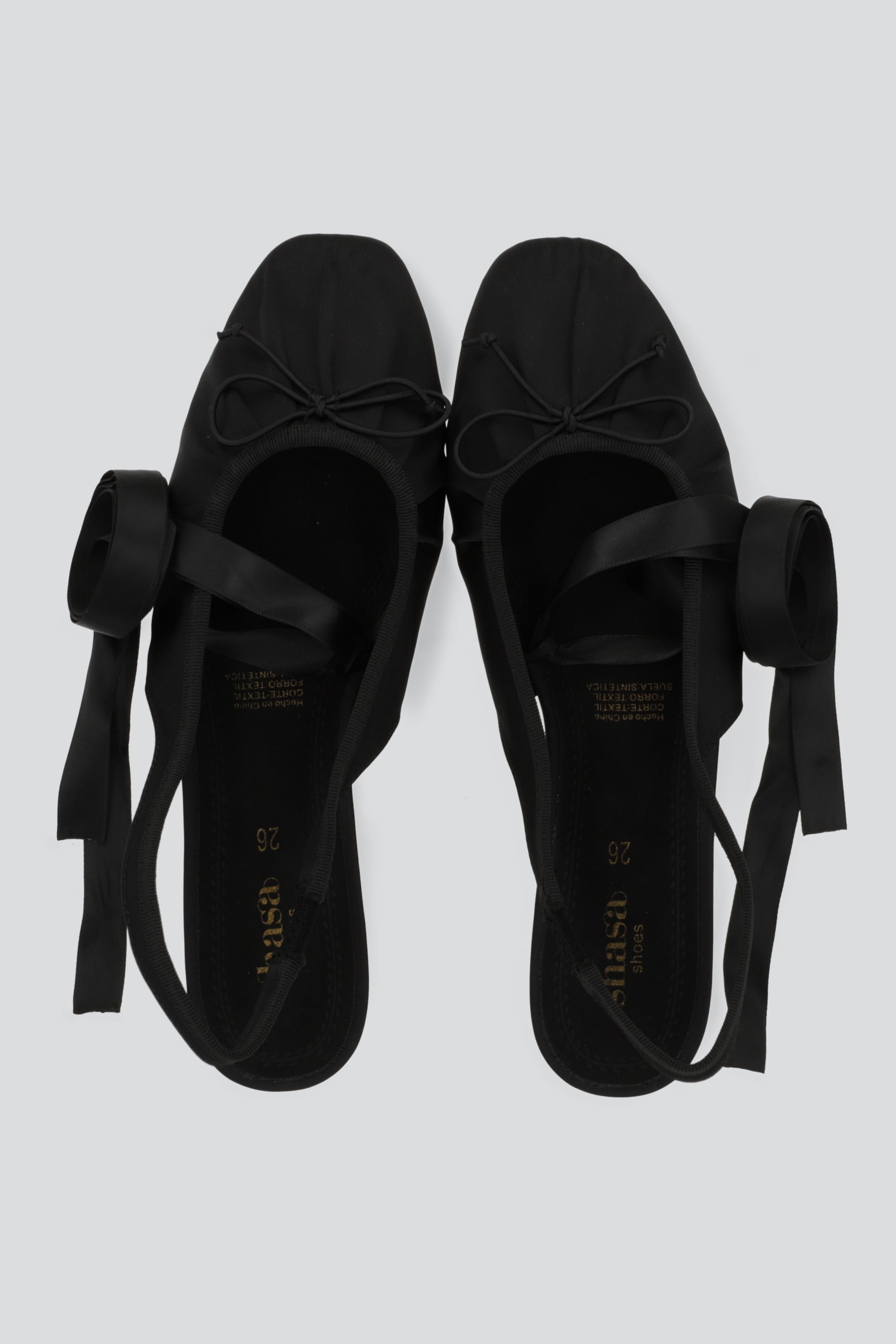 Ballerina slingback listones NEGRO
