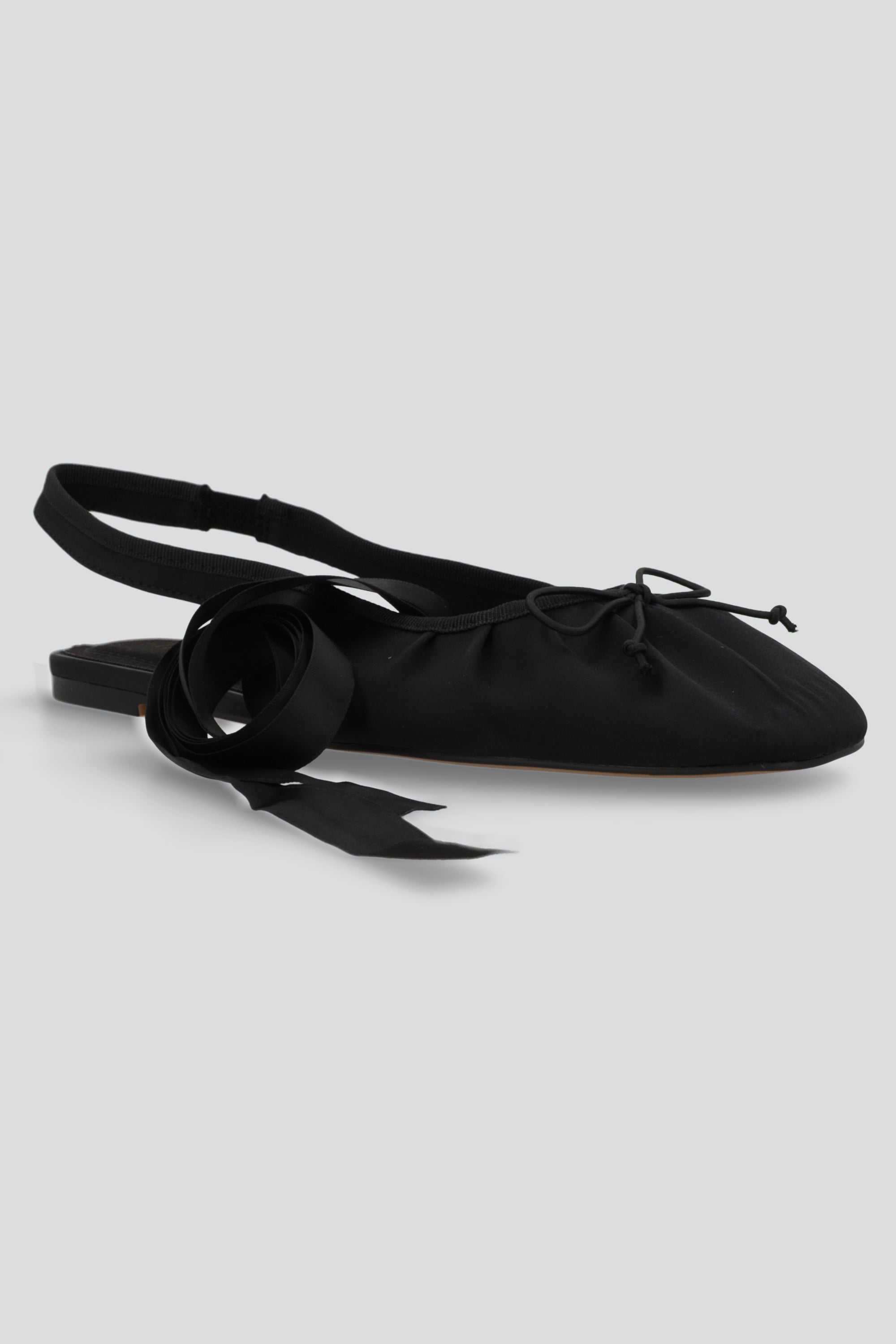 Ballerina slingback listones NEGRO