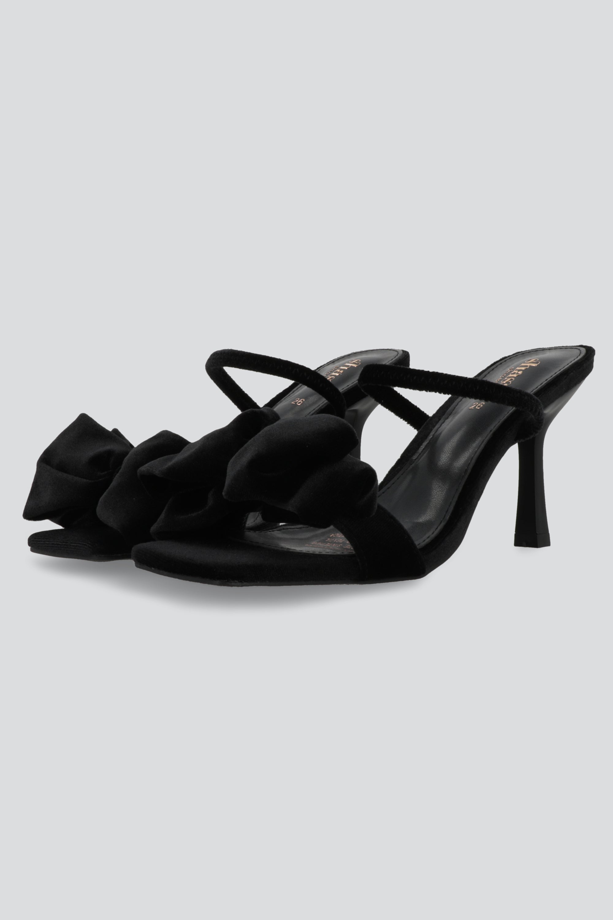 Tacon slingback moño peep toe NEGRO