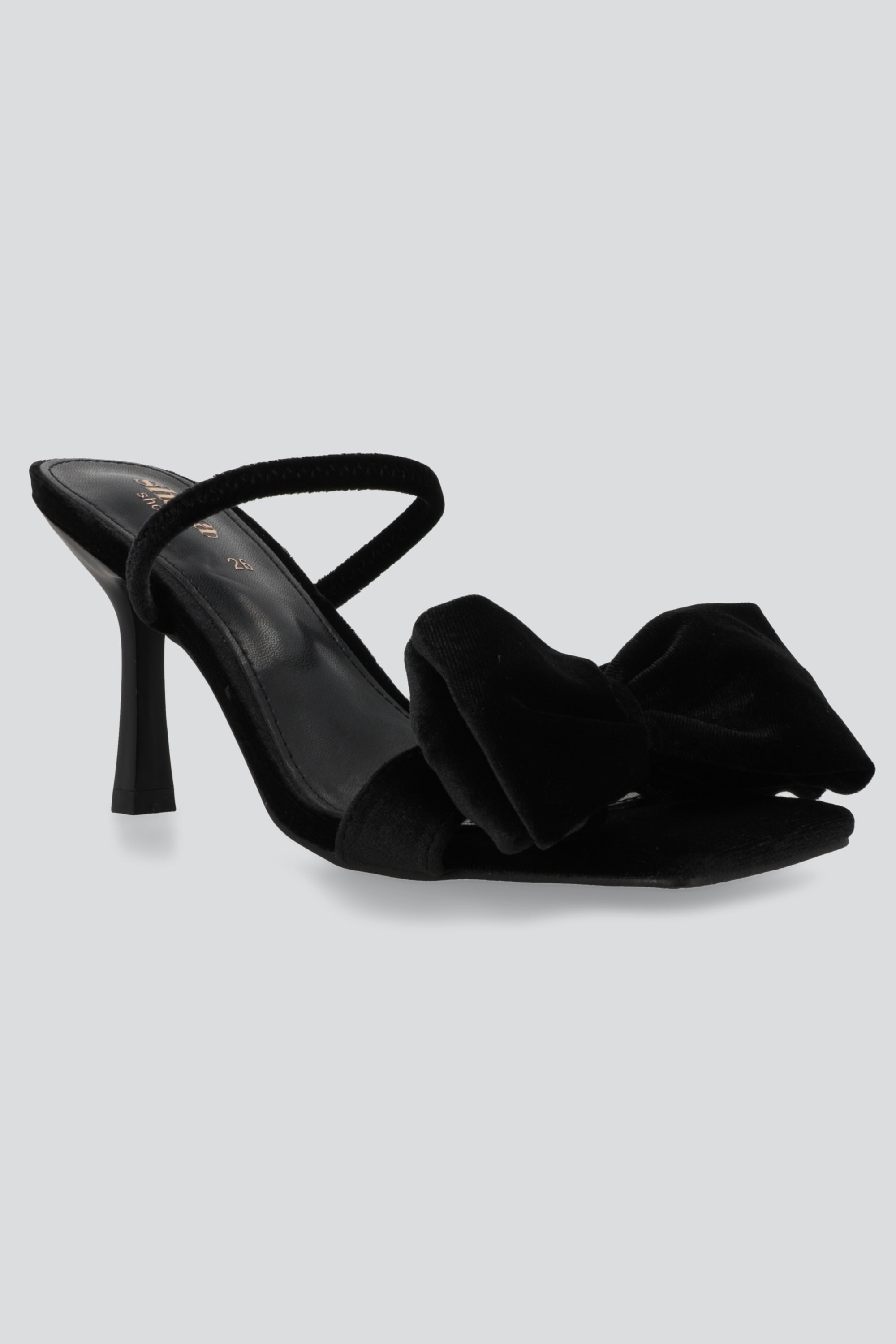 Tacon slingback moño peep toe NEGRO