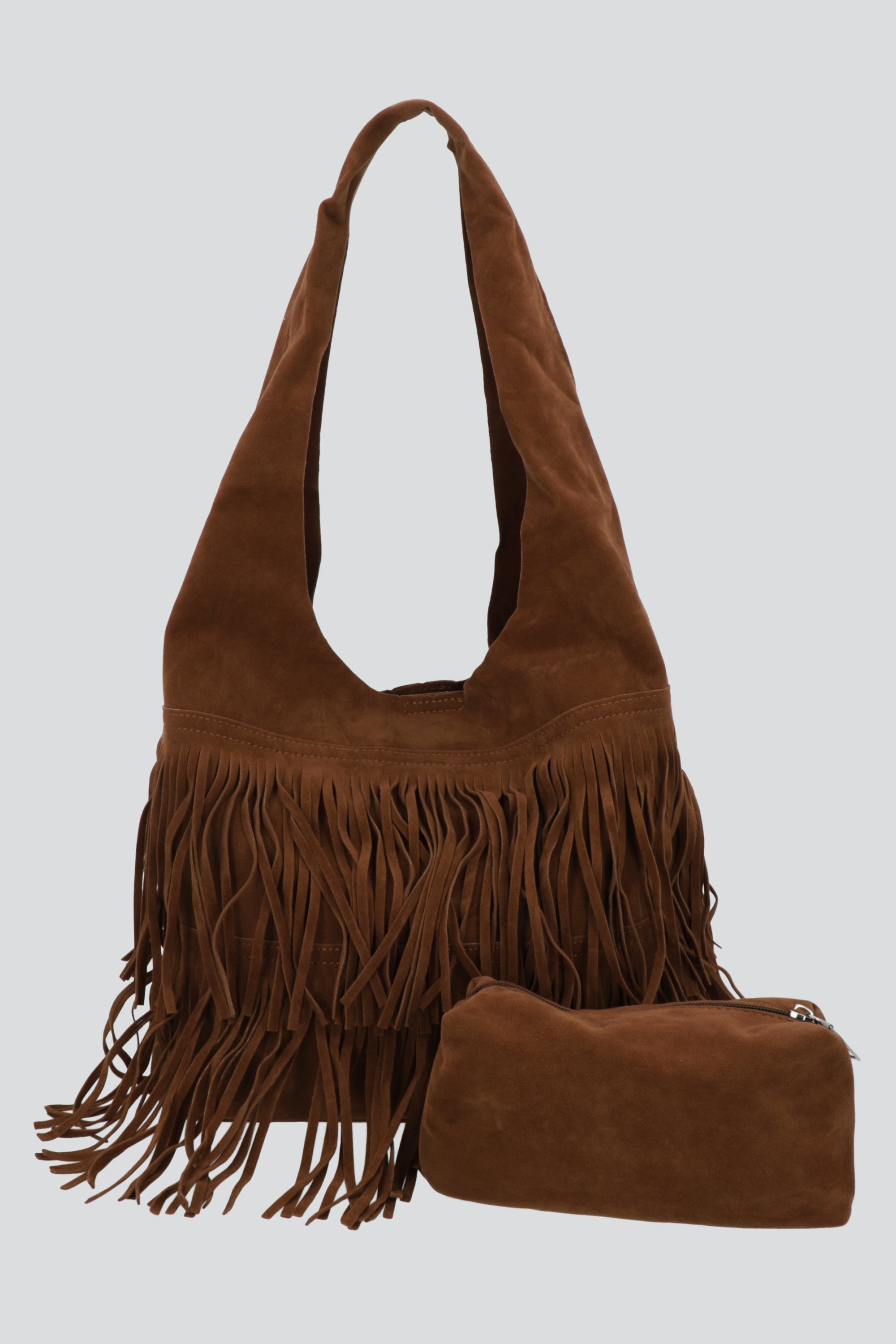 Bolsa Tote Doble Fila Flecos CAMELLO