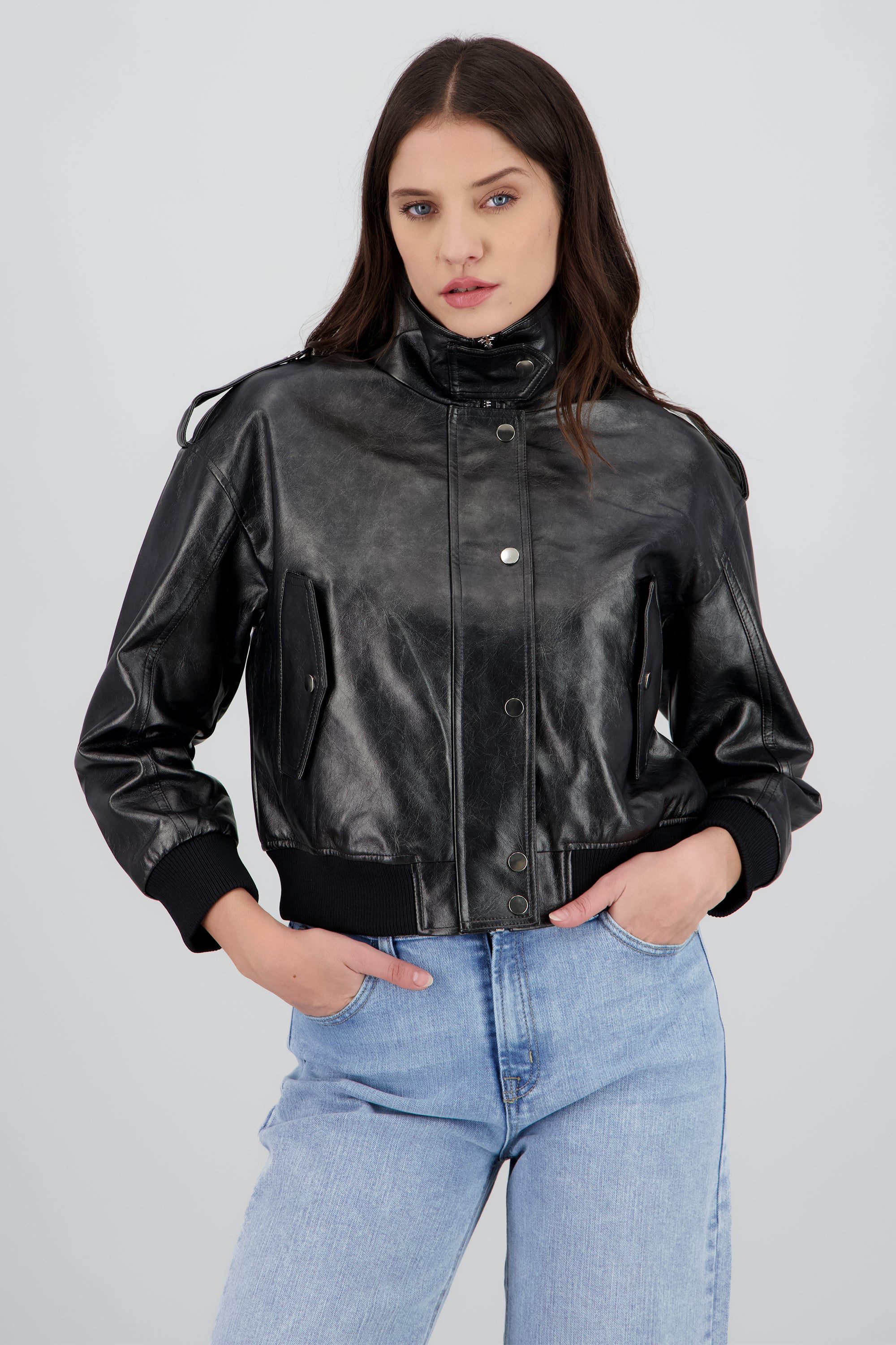 Chamarra bomber pu NEGRO