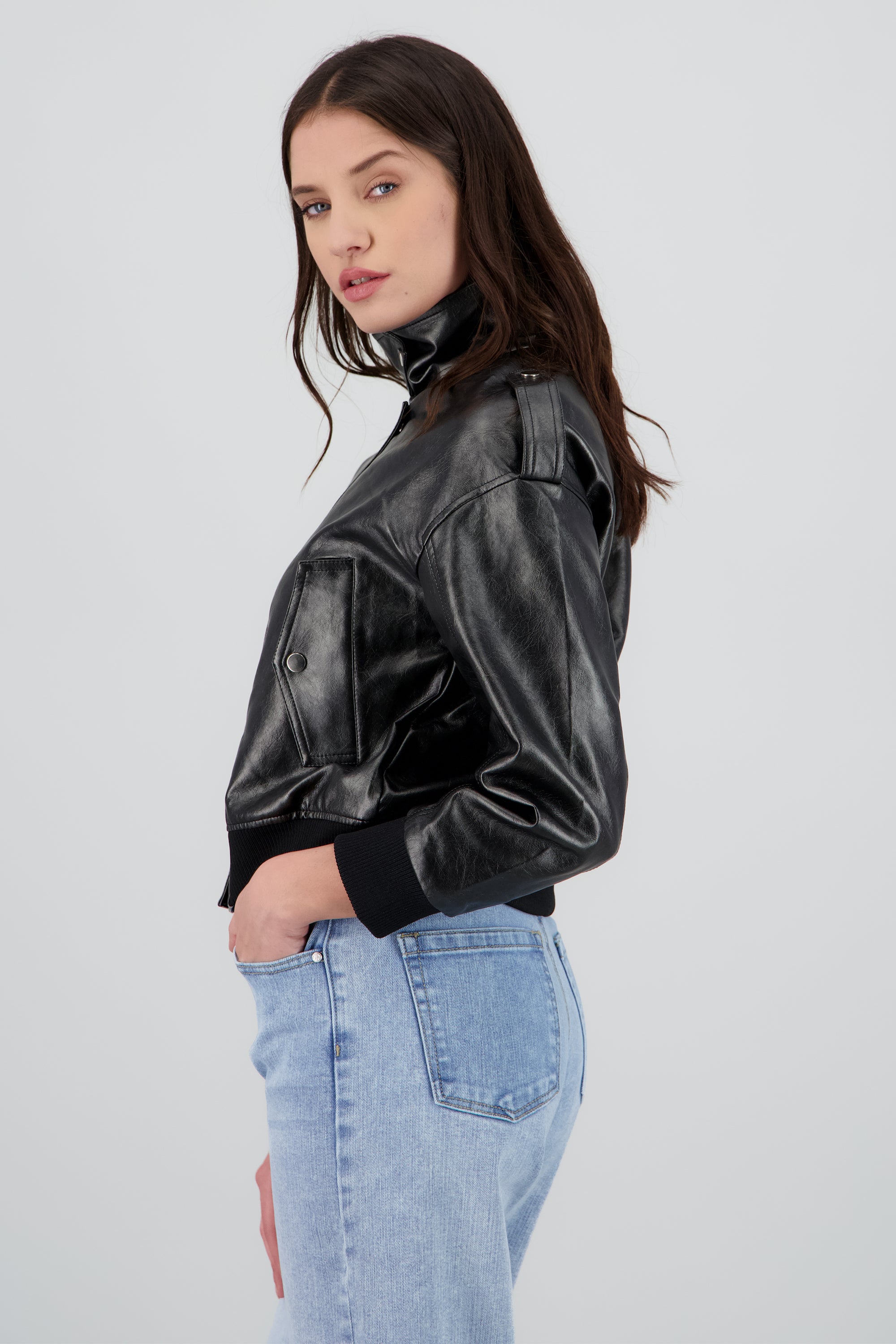 Chamarra bomber pu NEGRO