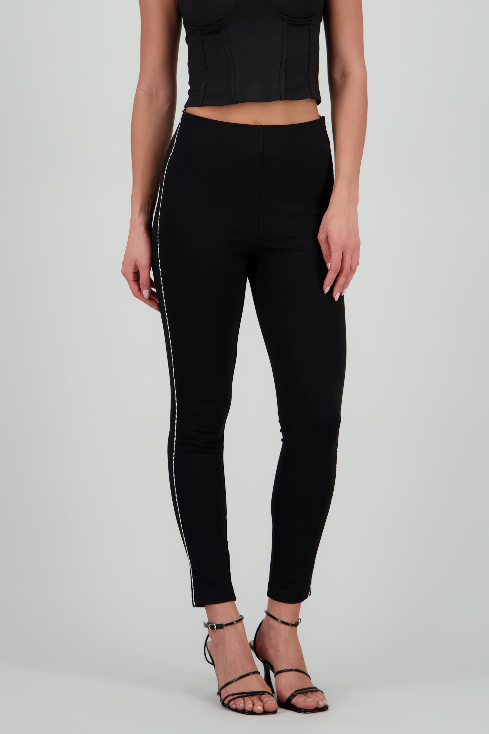 Leggings detalle brillos costado NEGRO