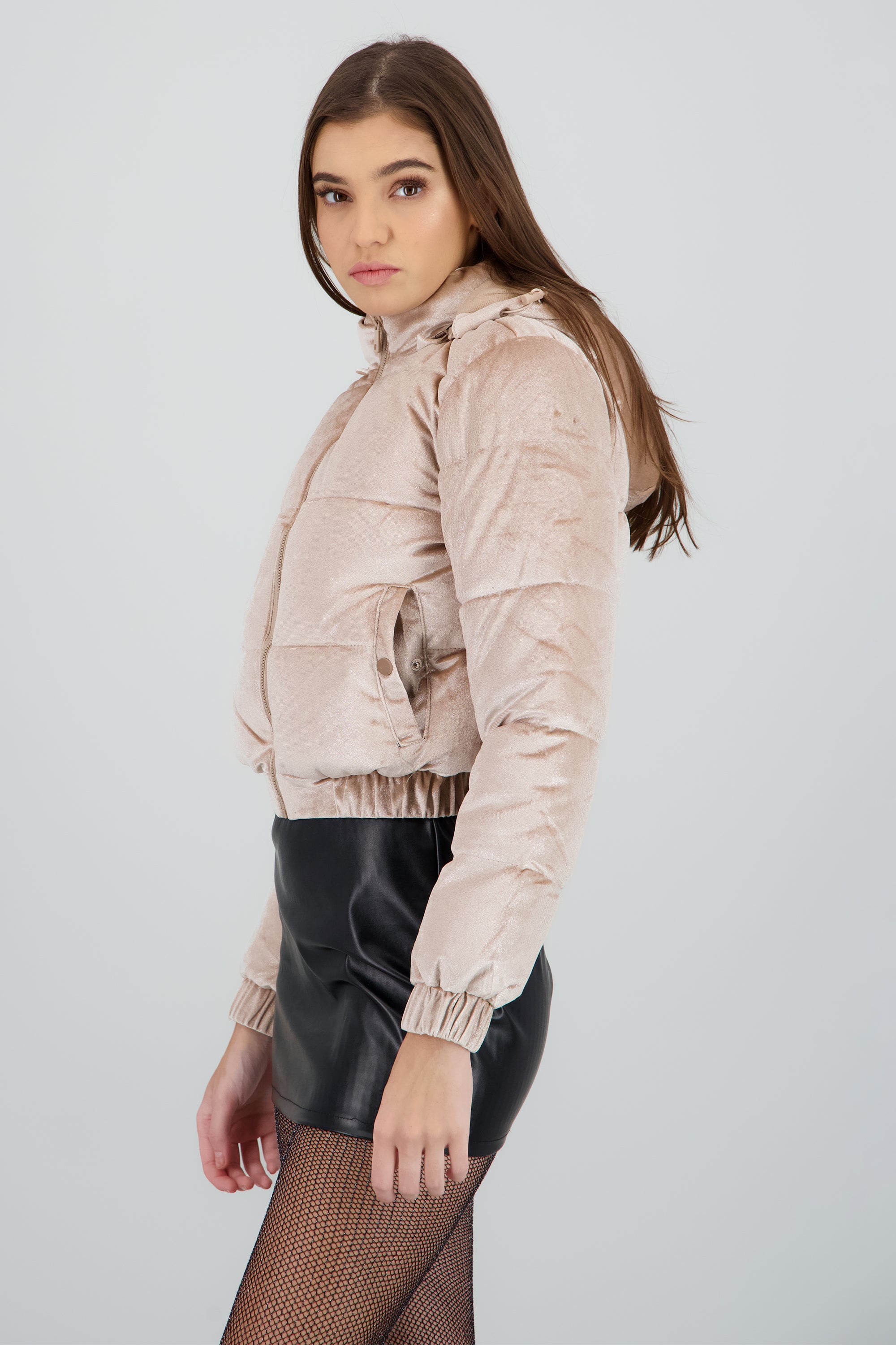 Chamarra puffer capitonada BEIGE