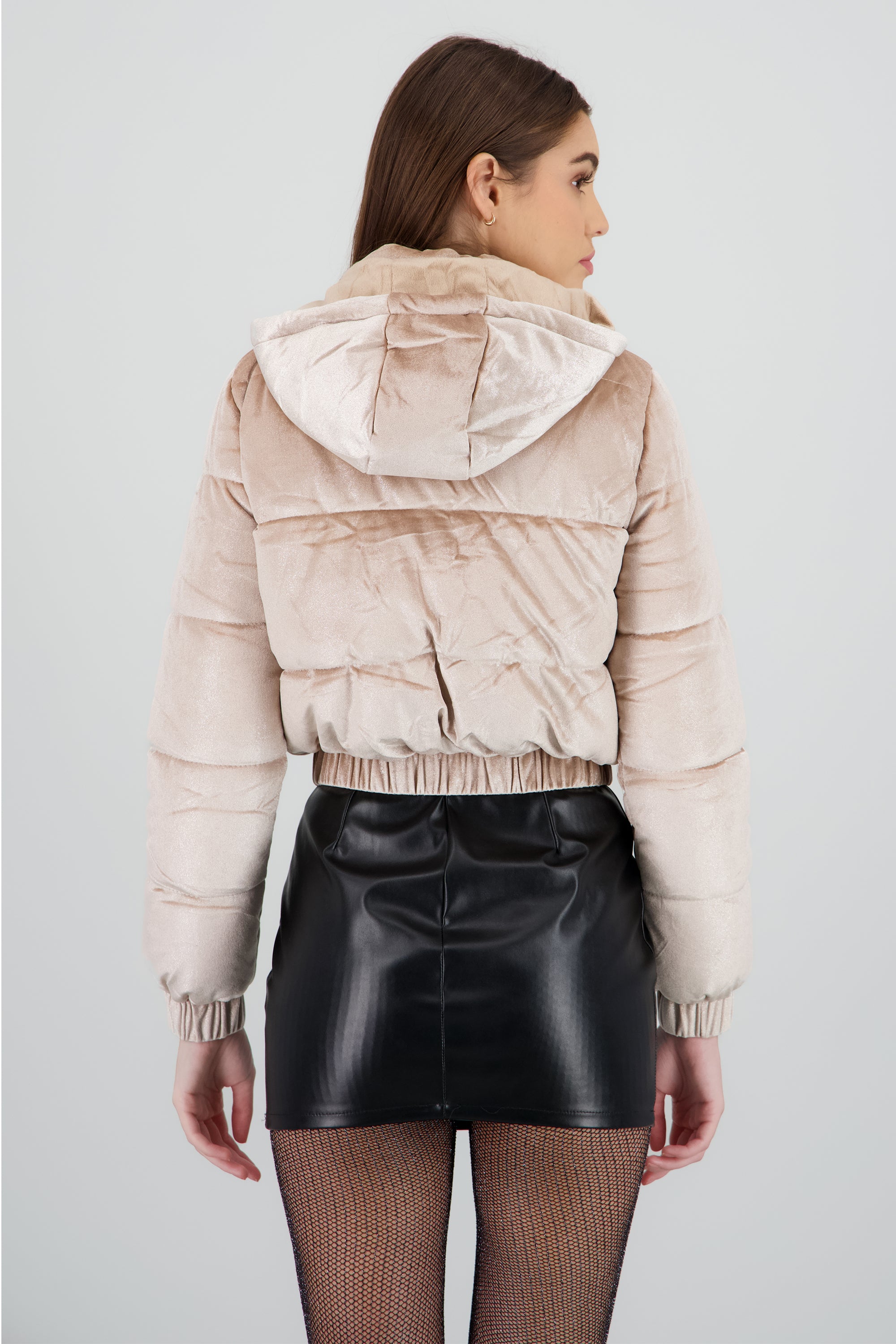 Chamarra puffer capitonada BEIGE