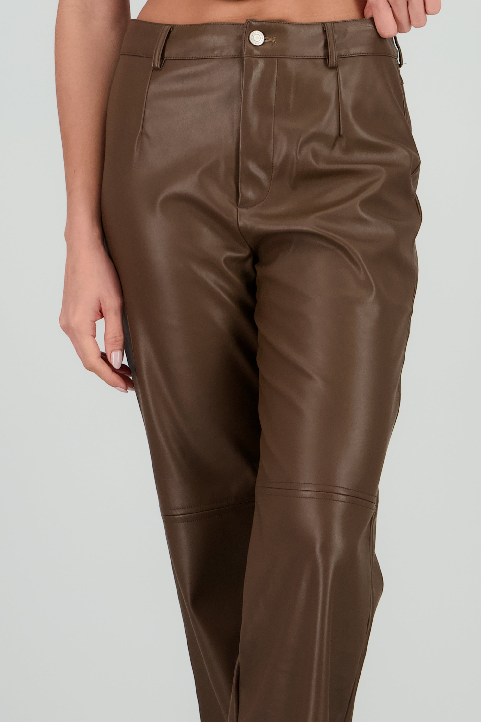 Pantalon pu liso CHOCOLATE