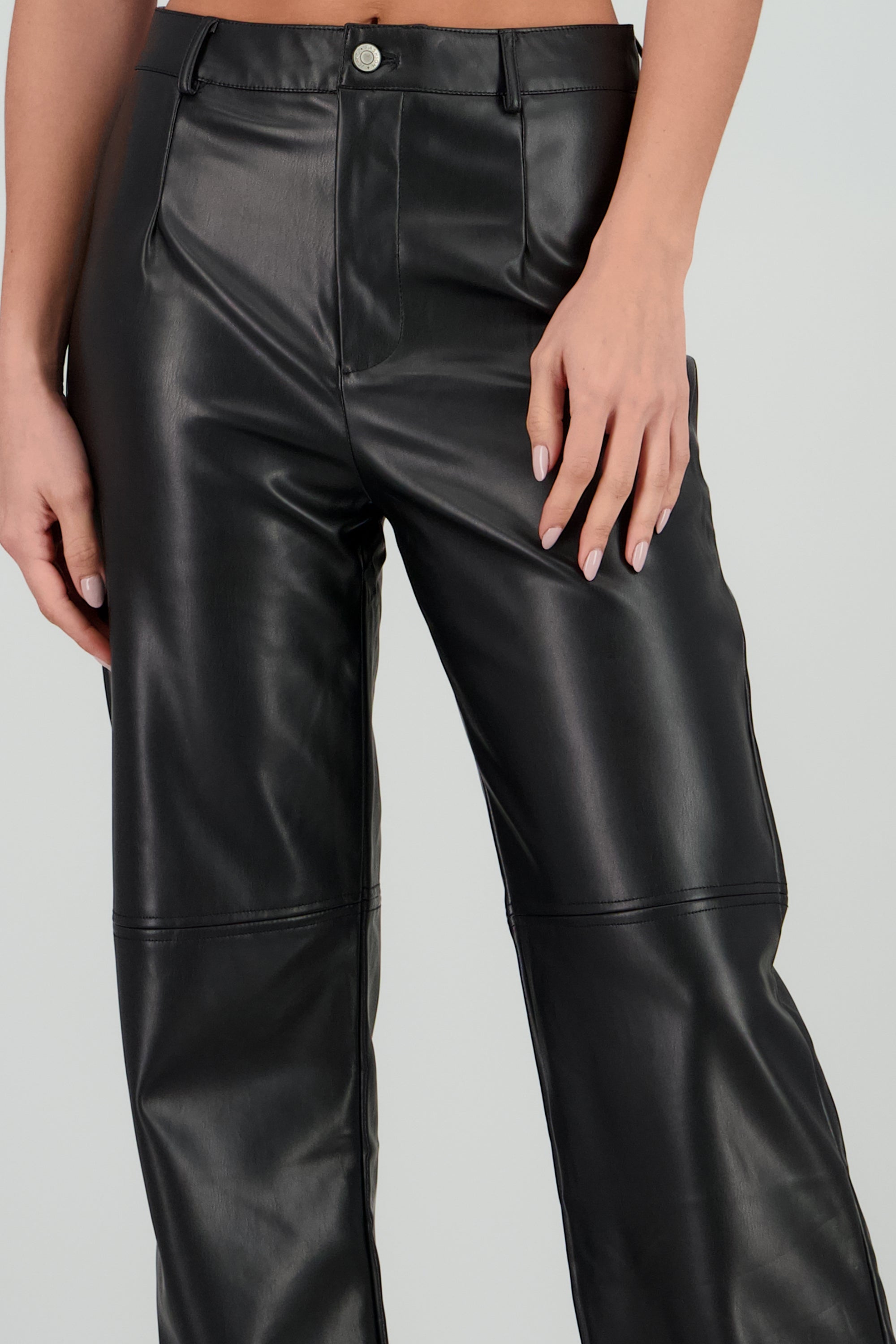 Pantalon pu liso NEGRO