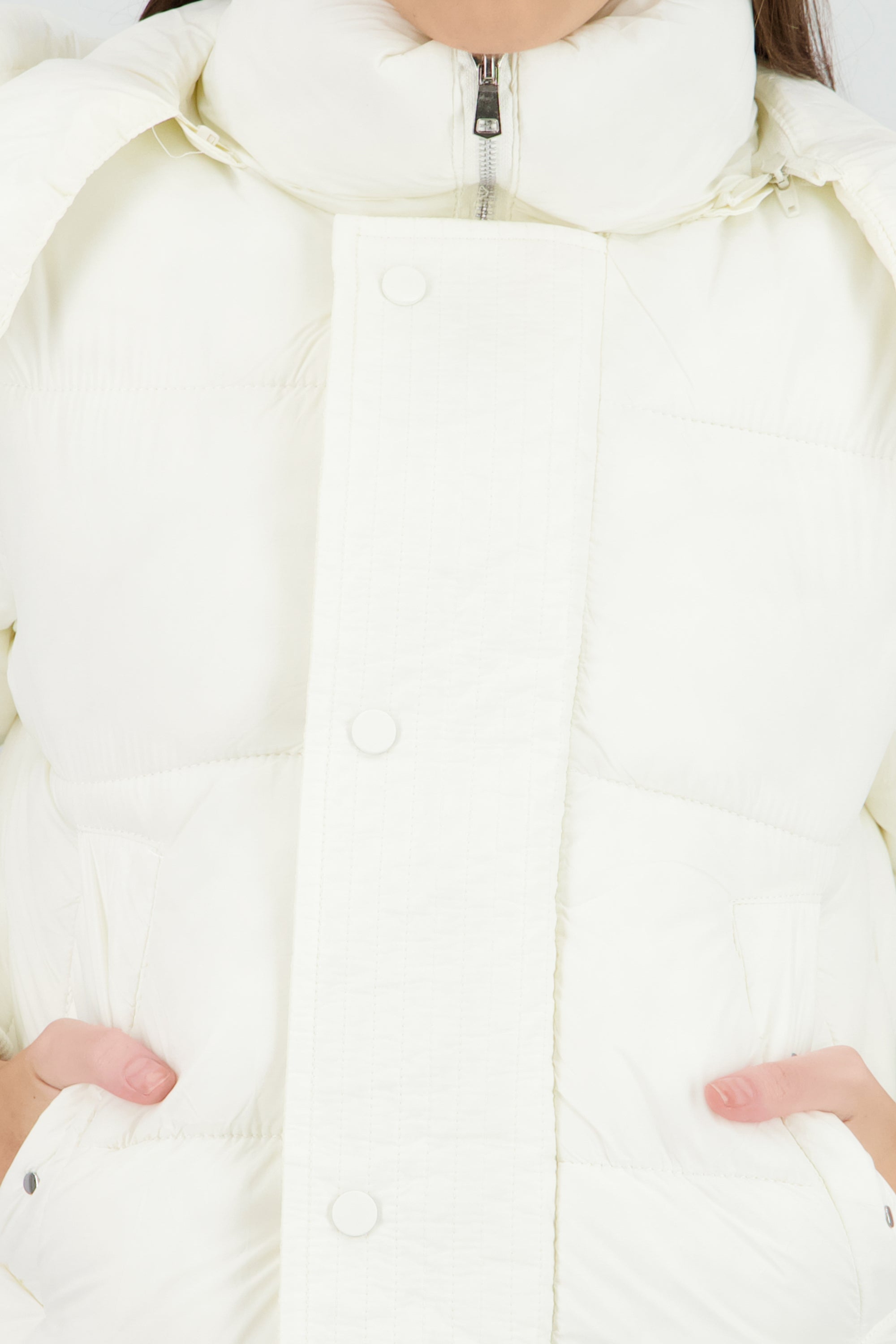 Chamarra capitonada bolsas BLANCO