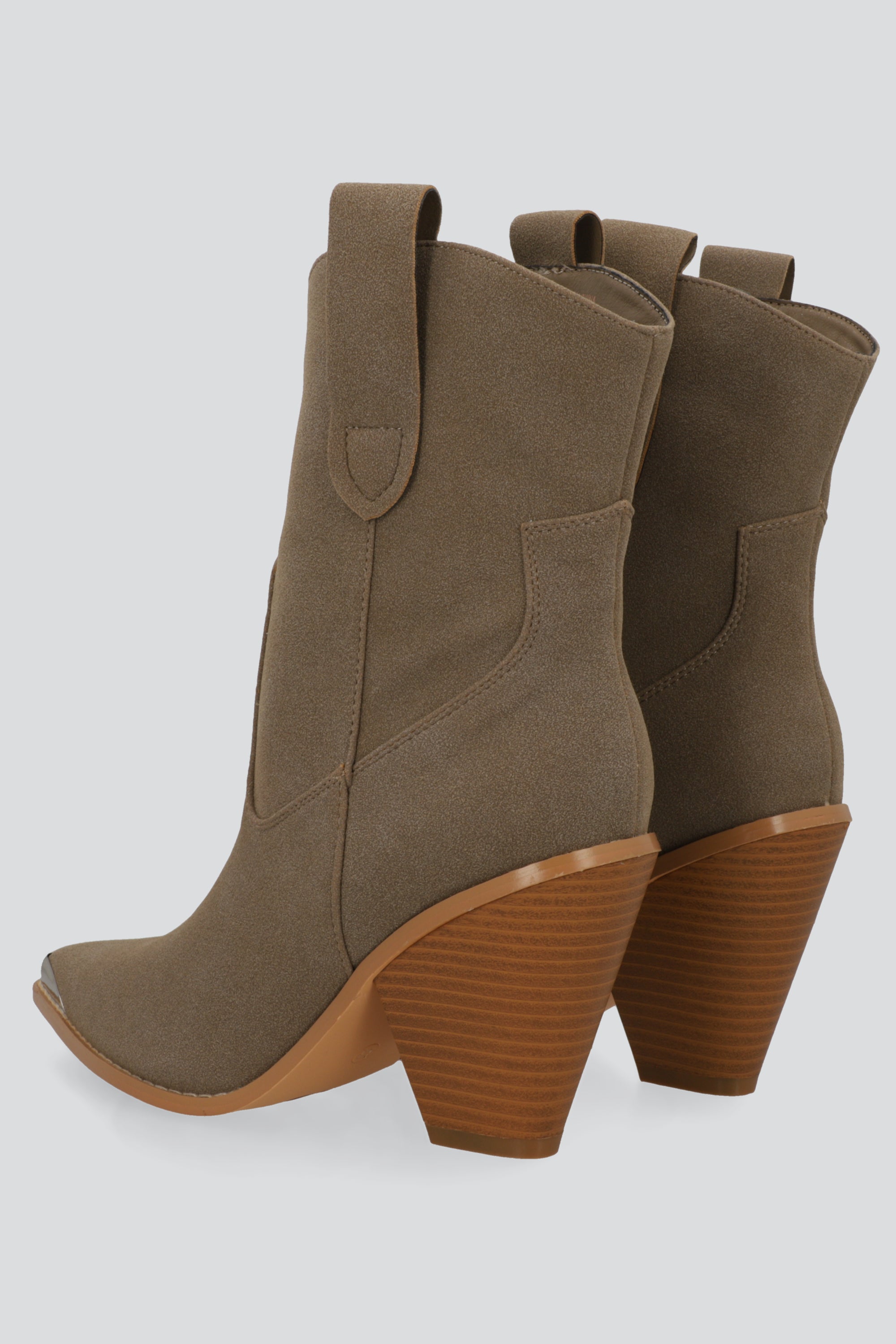 Botin vaquero clasico detalle metal TAUPE