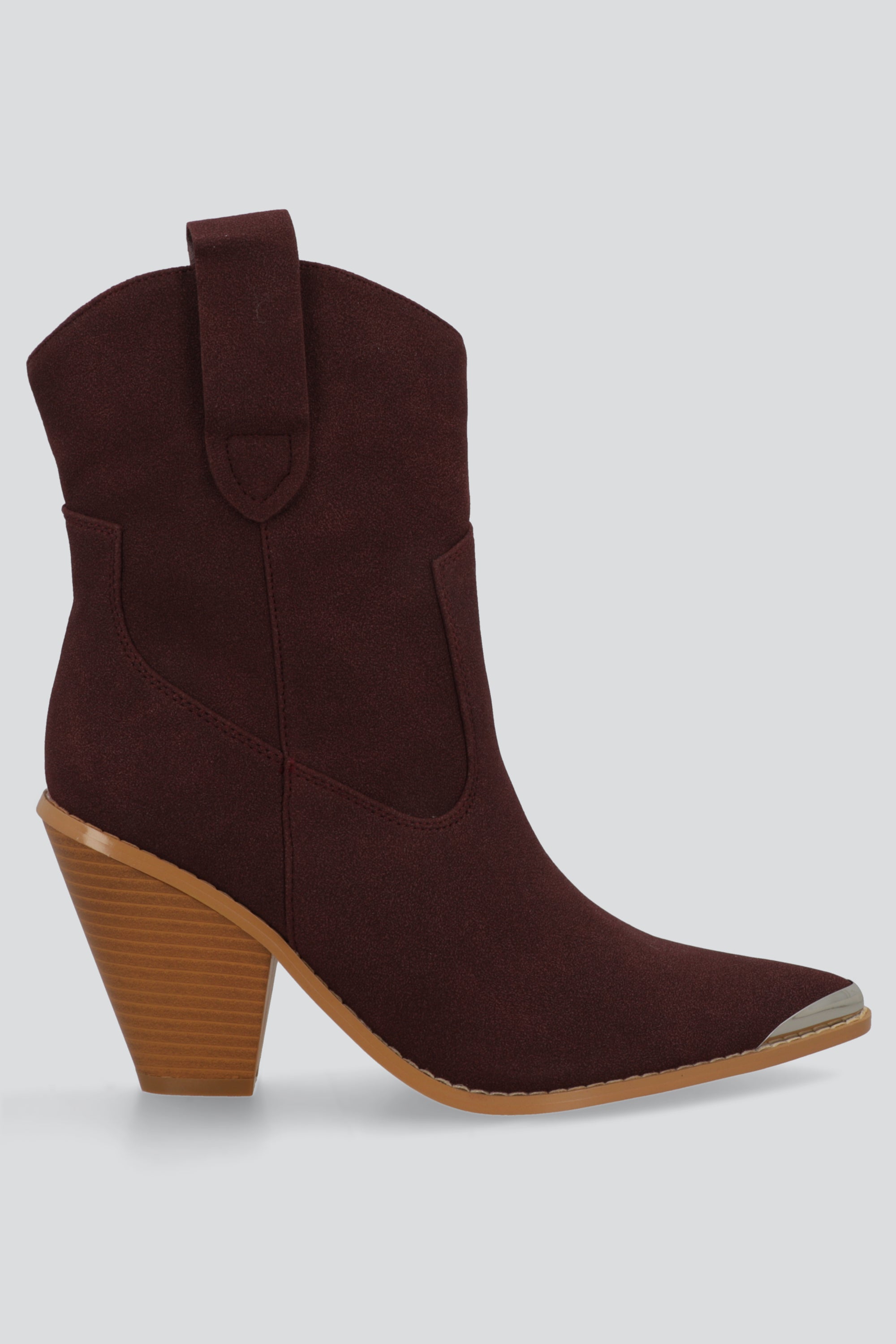 Botin vaquero clasico detalle metal VINO