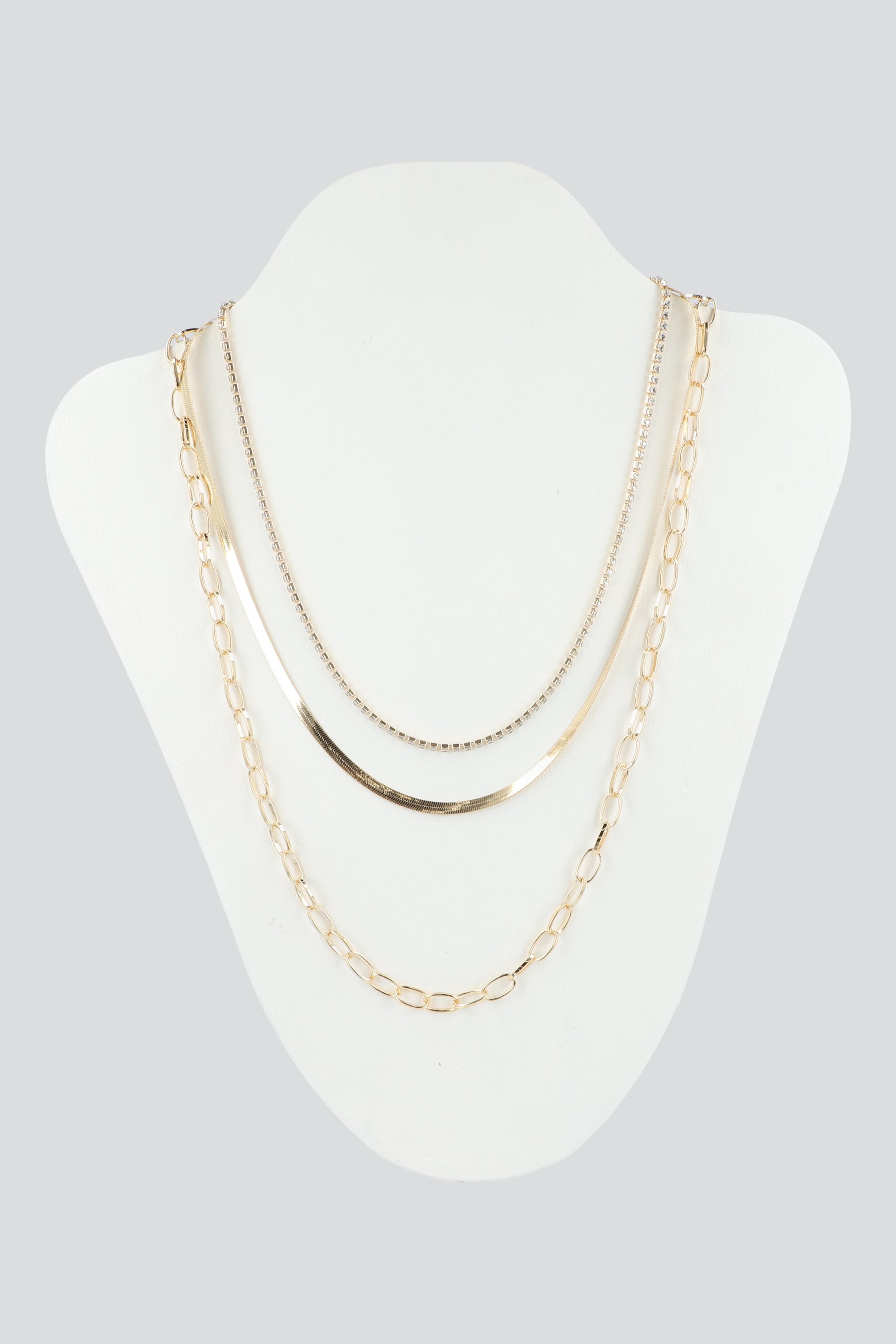 Collar 3 capas cadena plana ORO