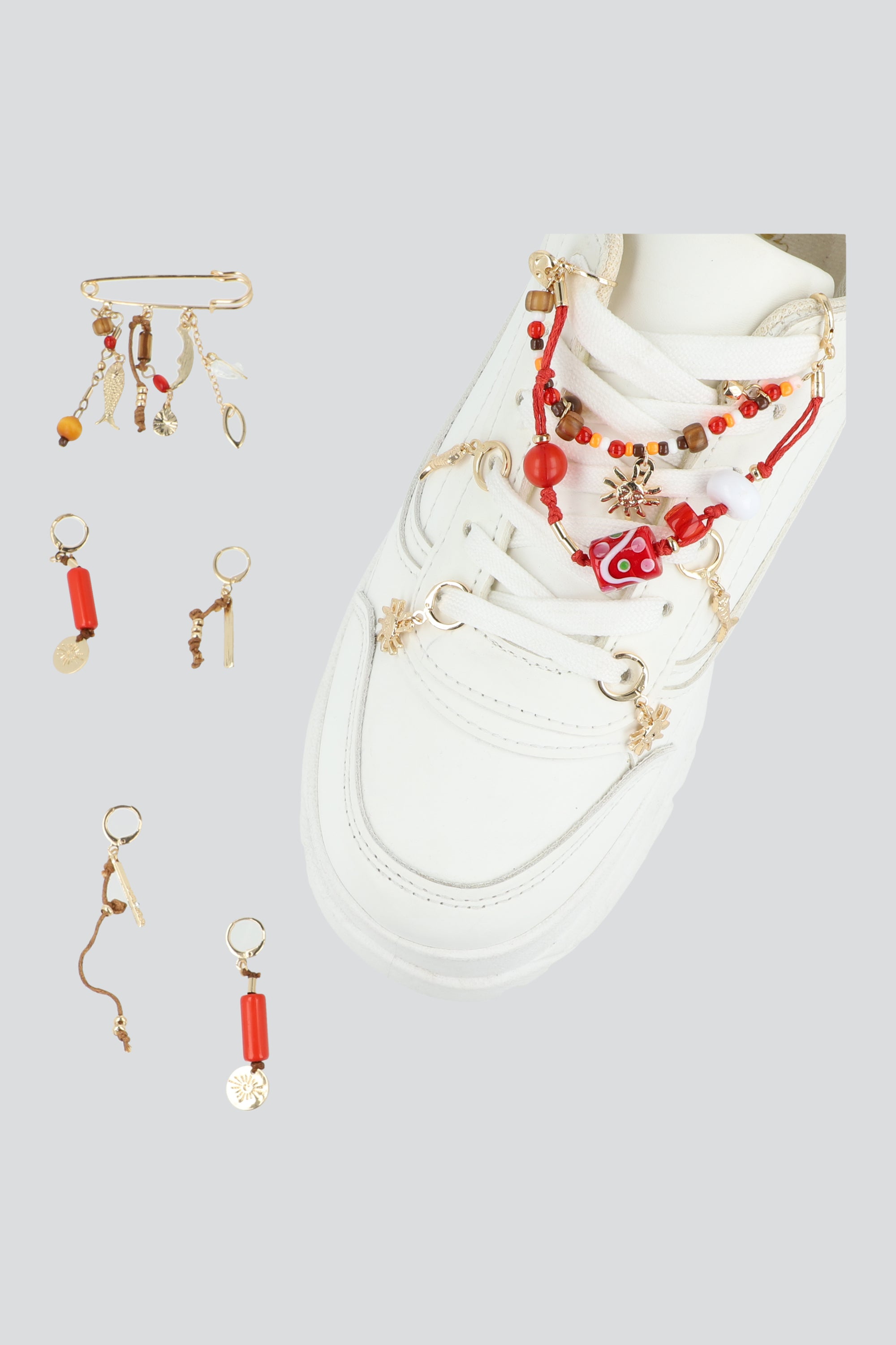 Shoe Set Multicharms Pez ROJO